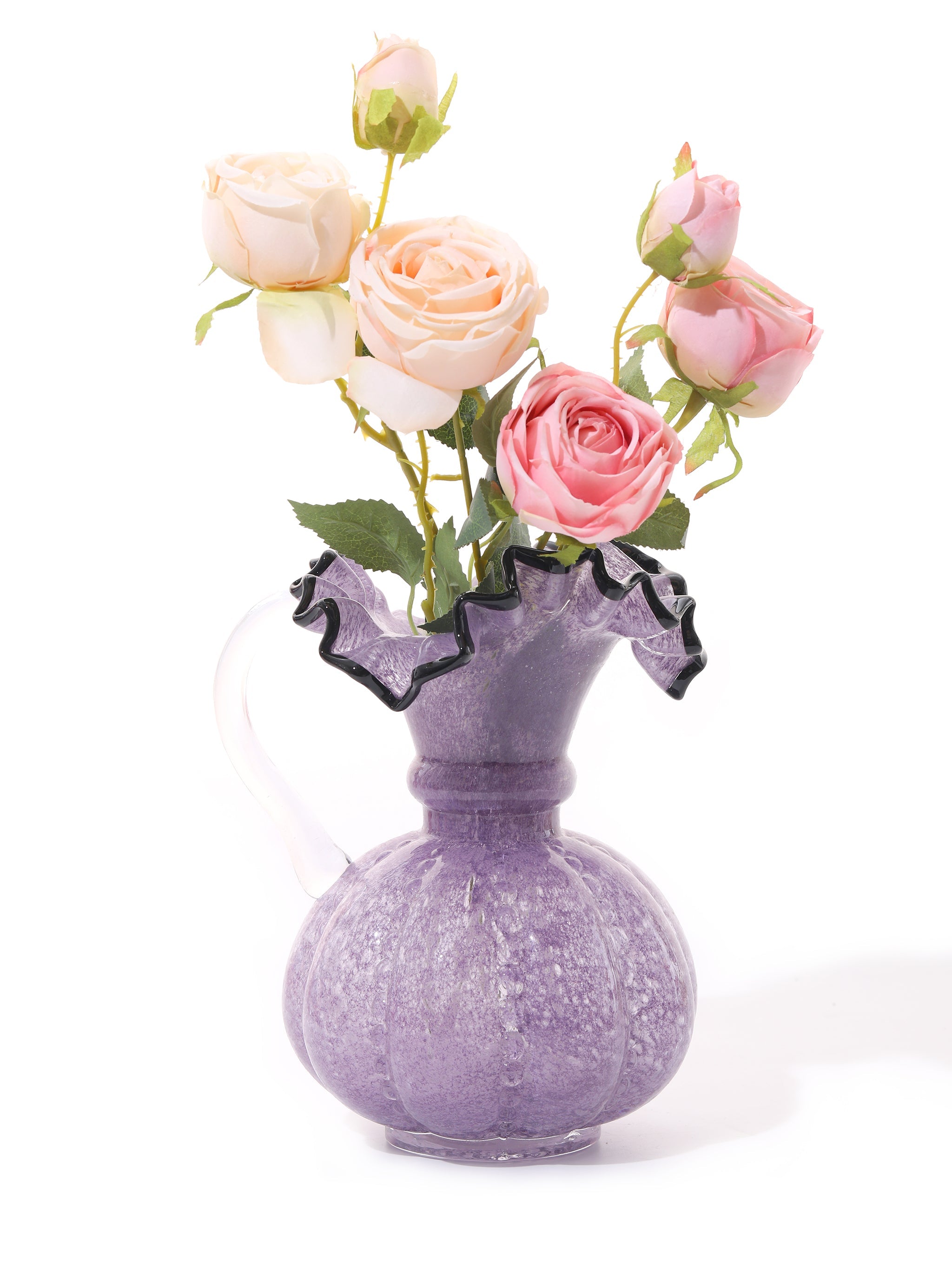 Violet Twilight Ruffled Vases, Set of 2