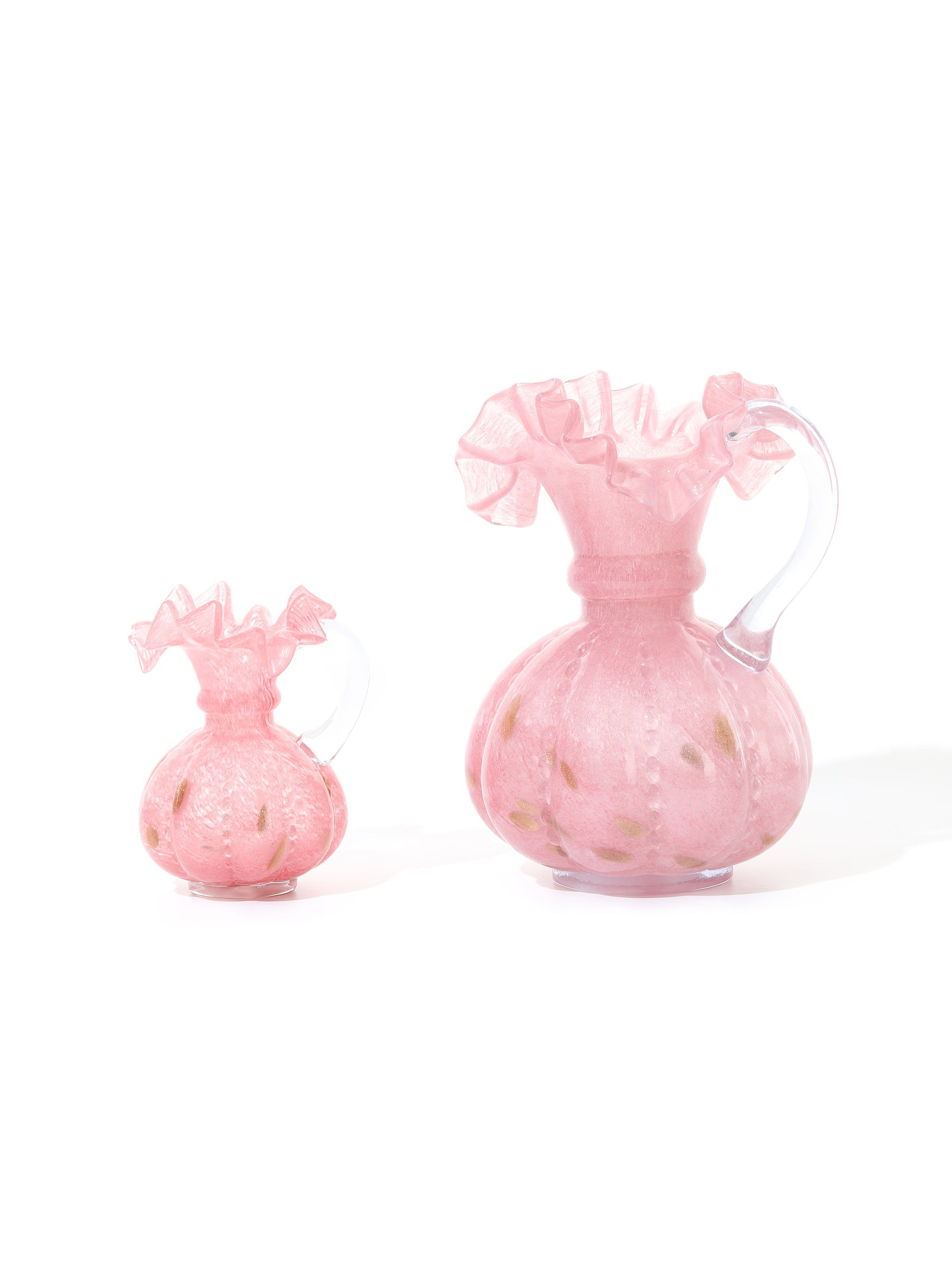 Rosy Dawn Ruffled Vases, Set of 2