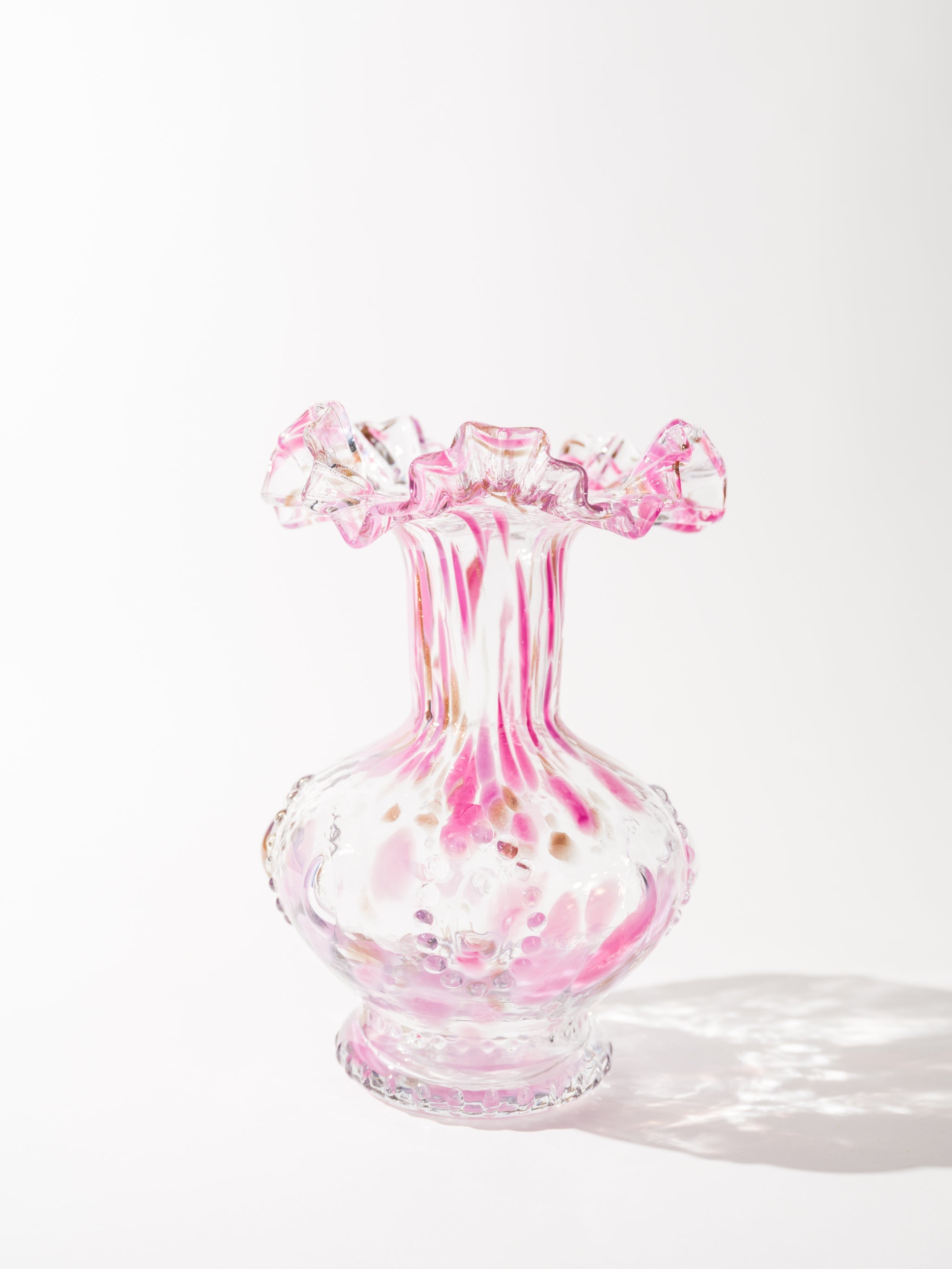 Blush Petal Glass Vase, Medium