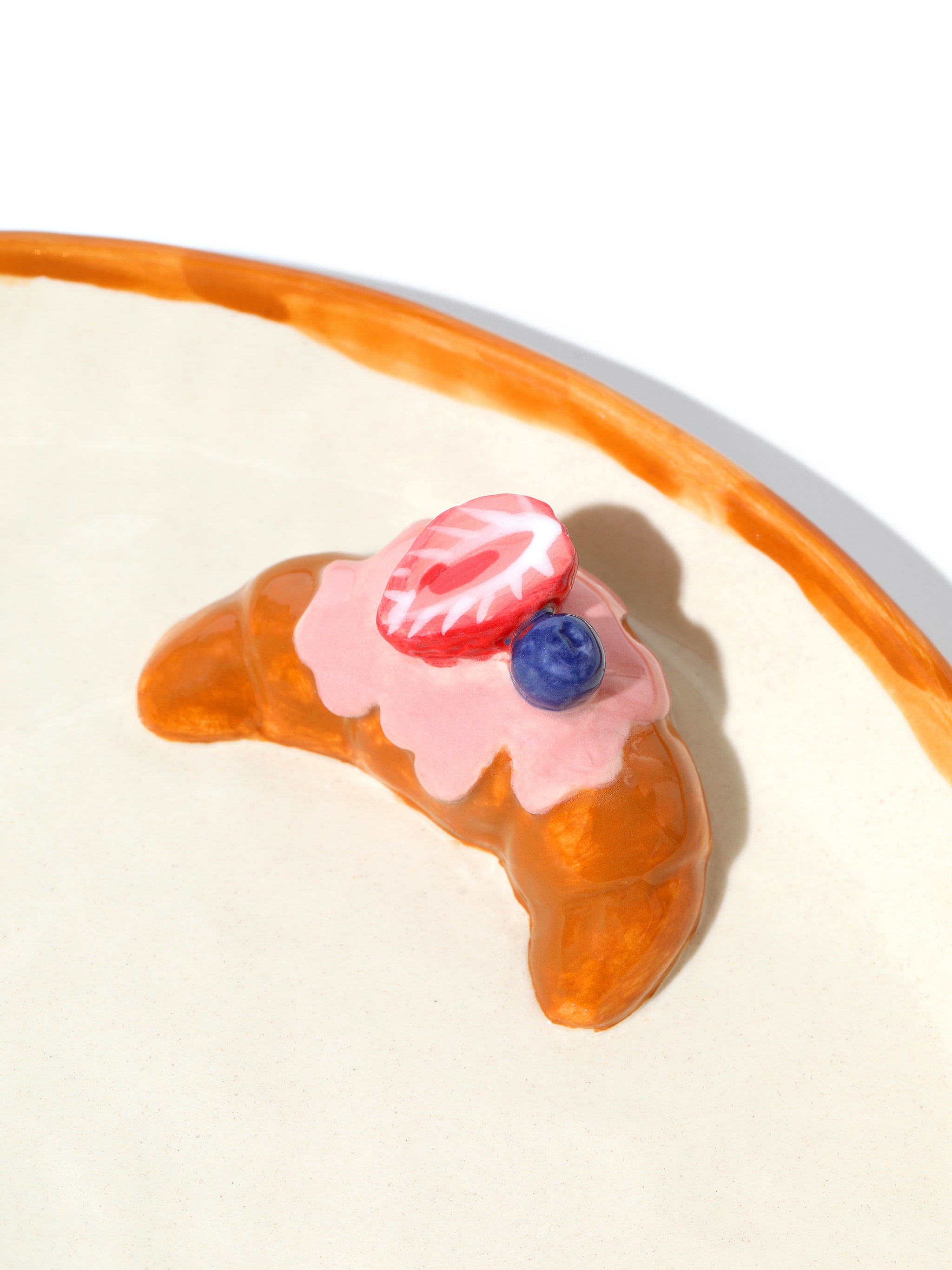 Croissant Plate, 10 Inch, Strawberry