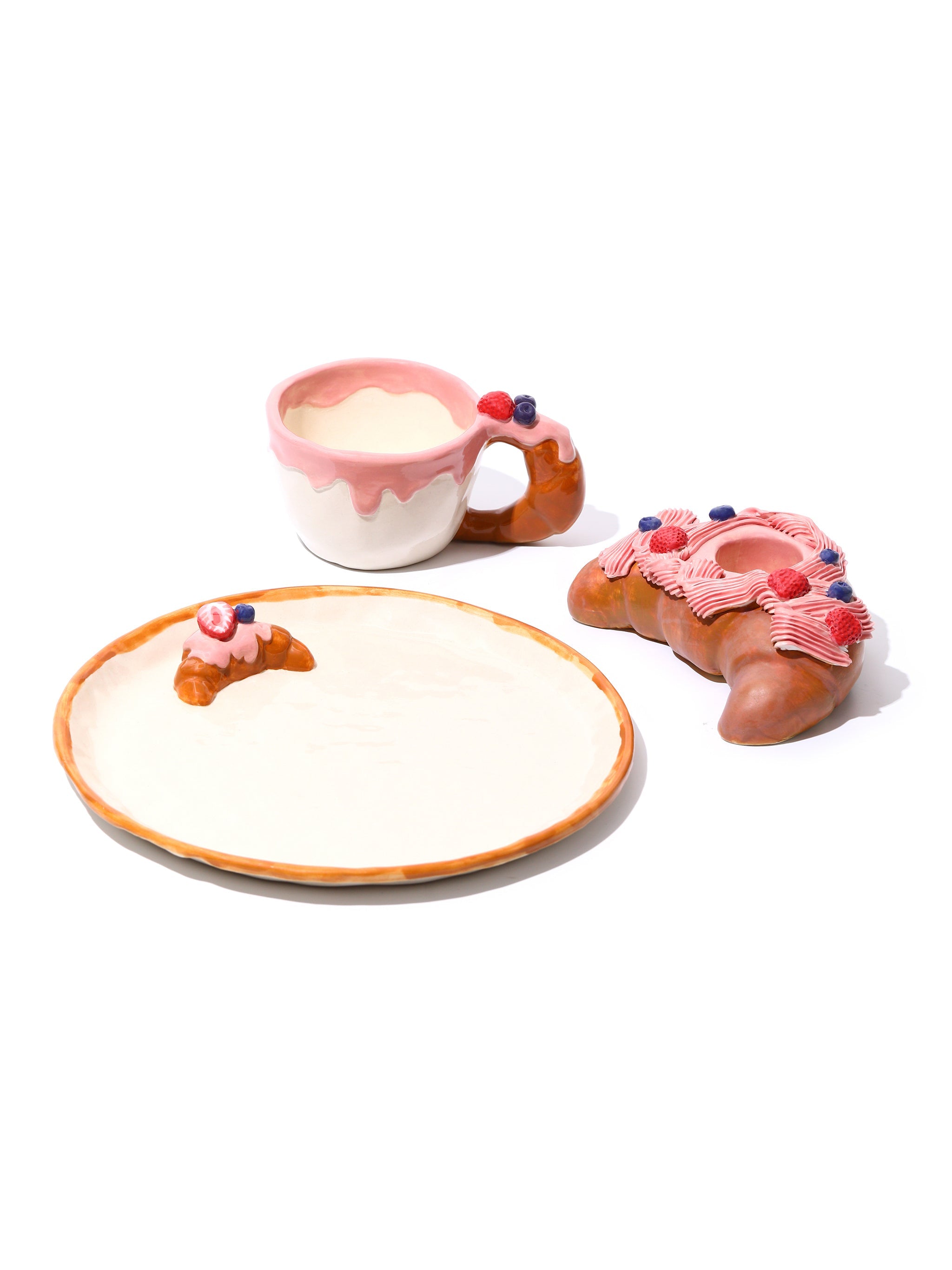 Croissant Candle Holder, Strawberry