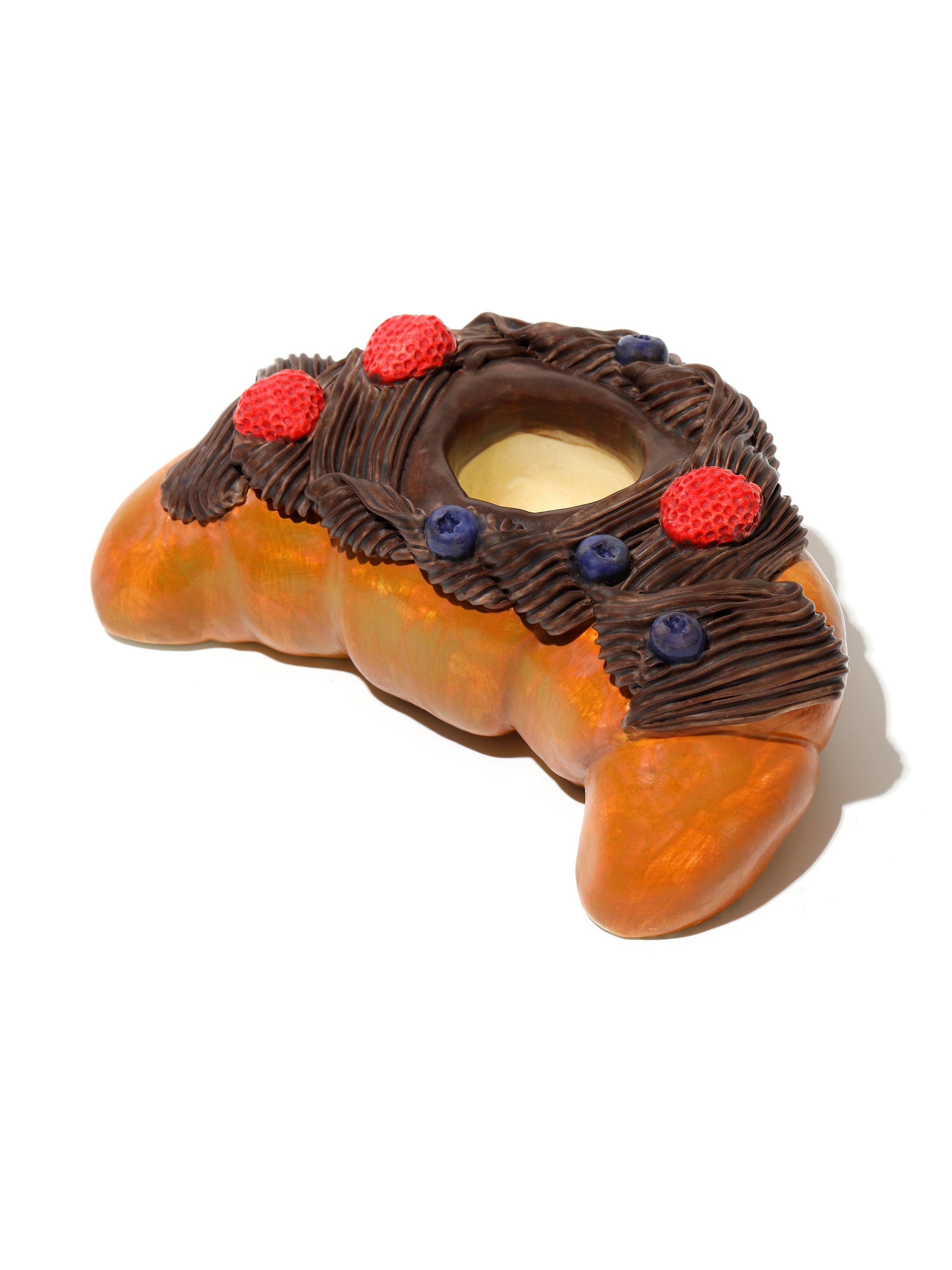 Croissant Delight Ceramic Set of 3, Chocolate