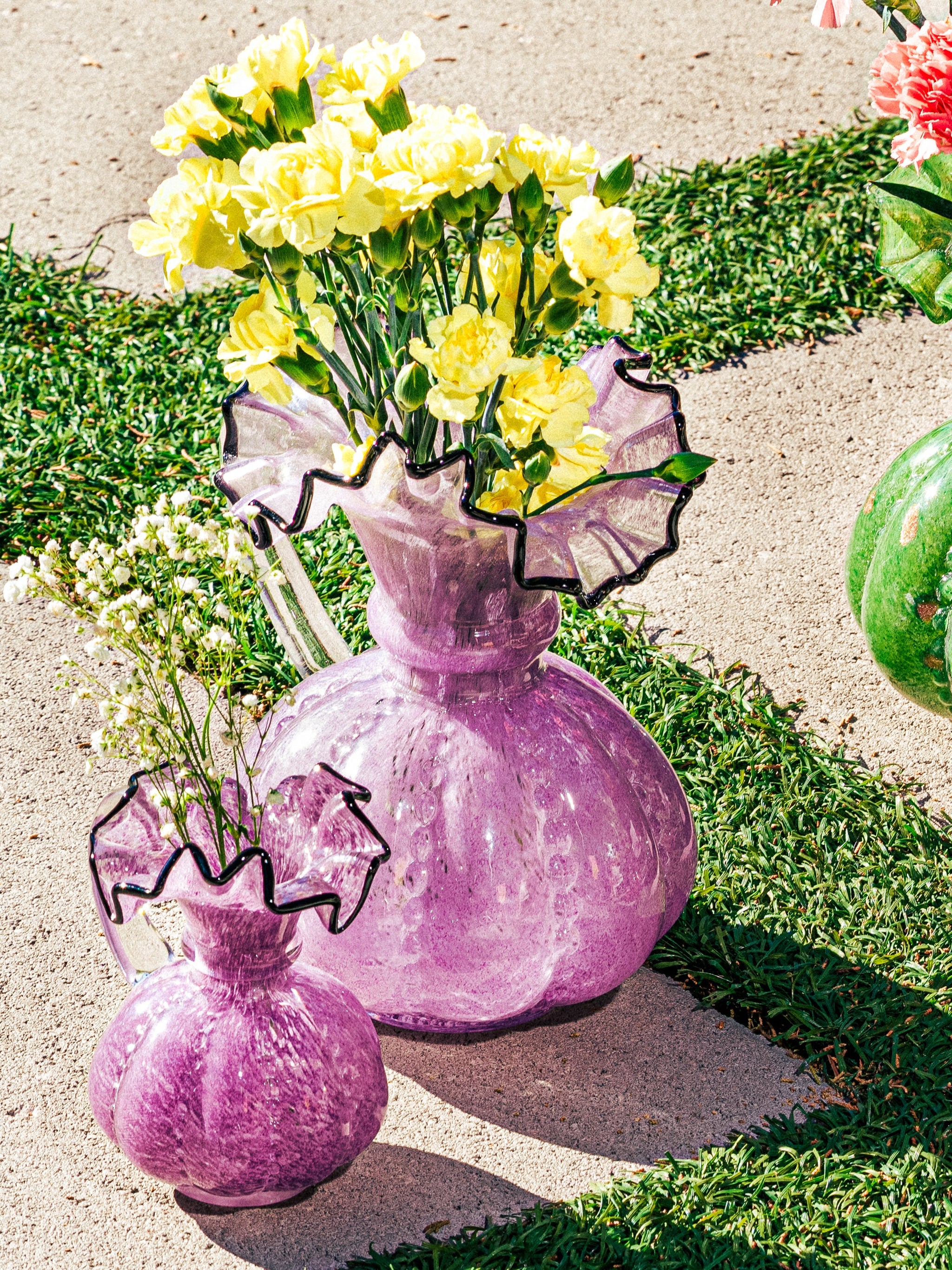 Violet Twilight Ruffled Vases, Set of 2