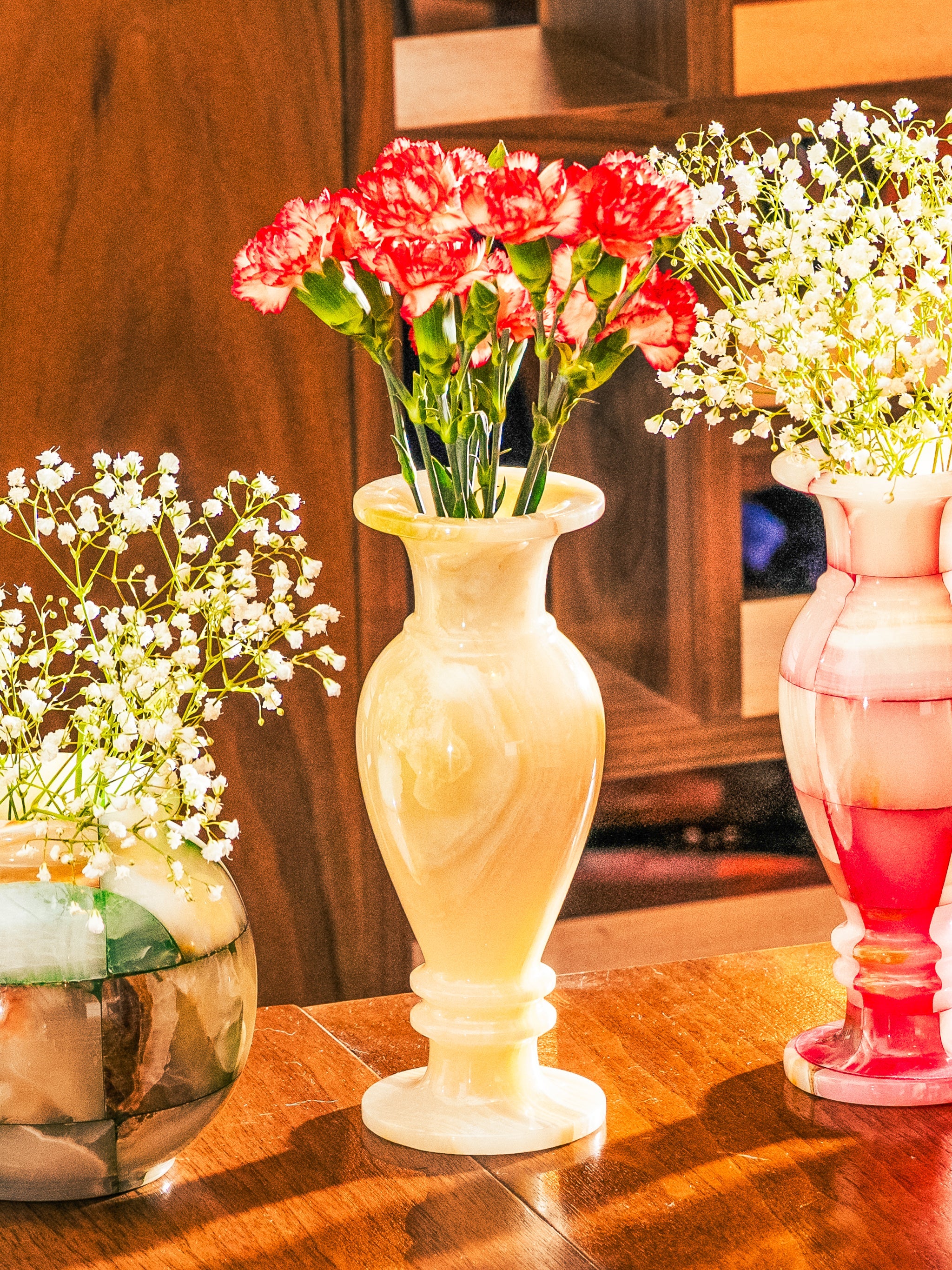 Amber Glow Jade Vase