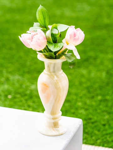Amber Glow Jade Vase