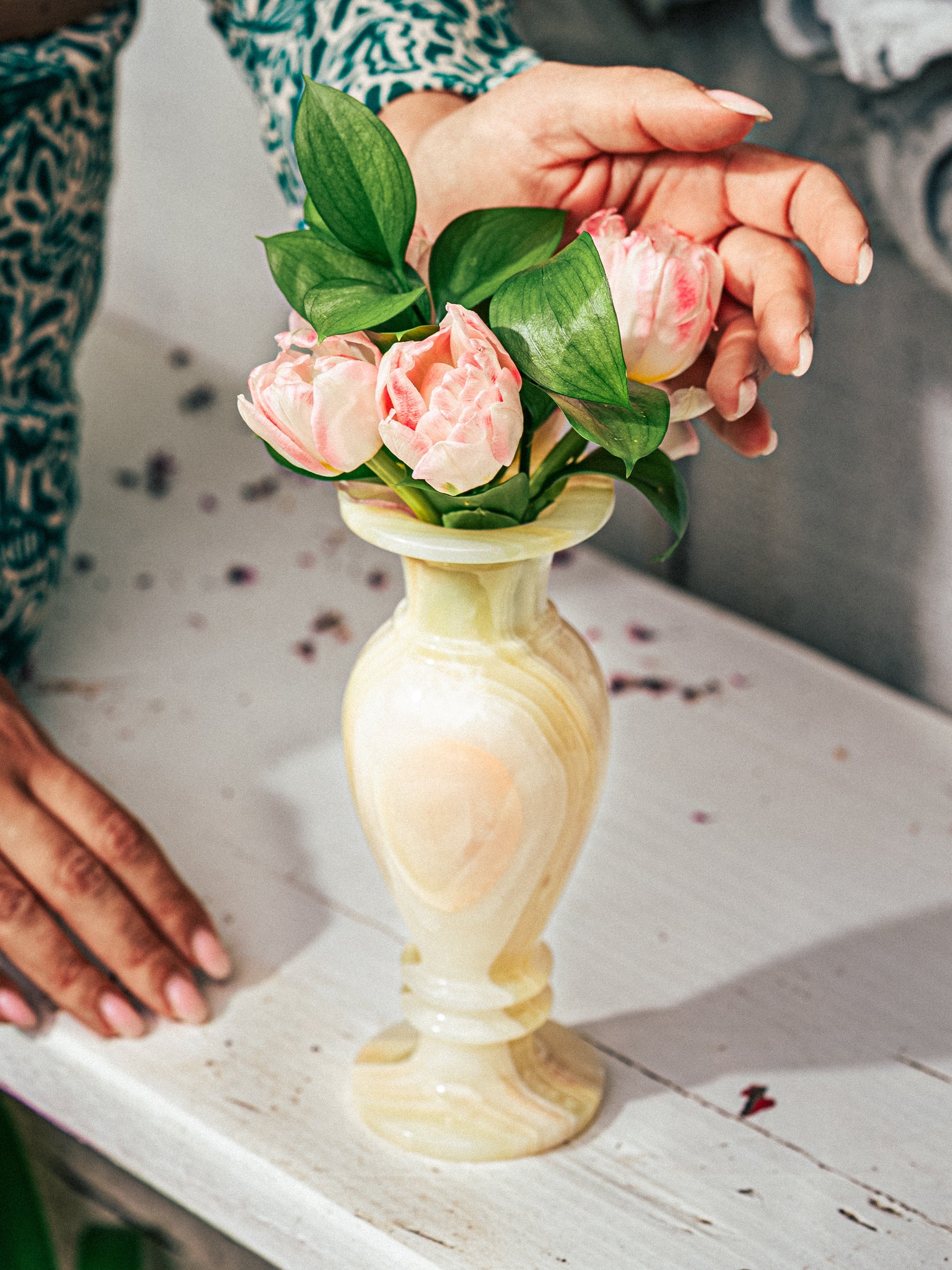Amber Glow Jade Vase