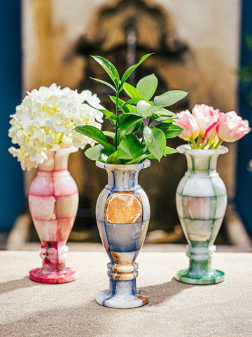 Jade Mosaic Vases (Small), Set of 3
