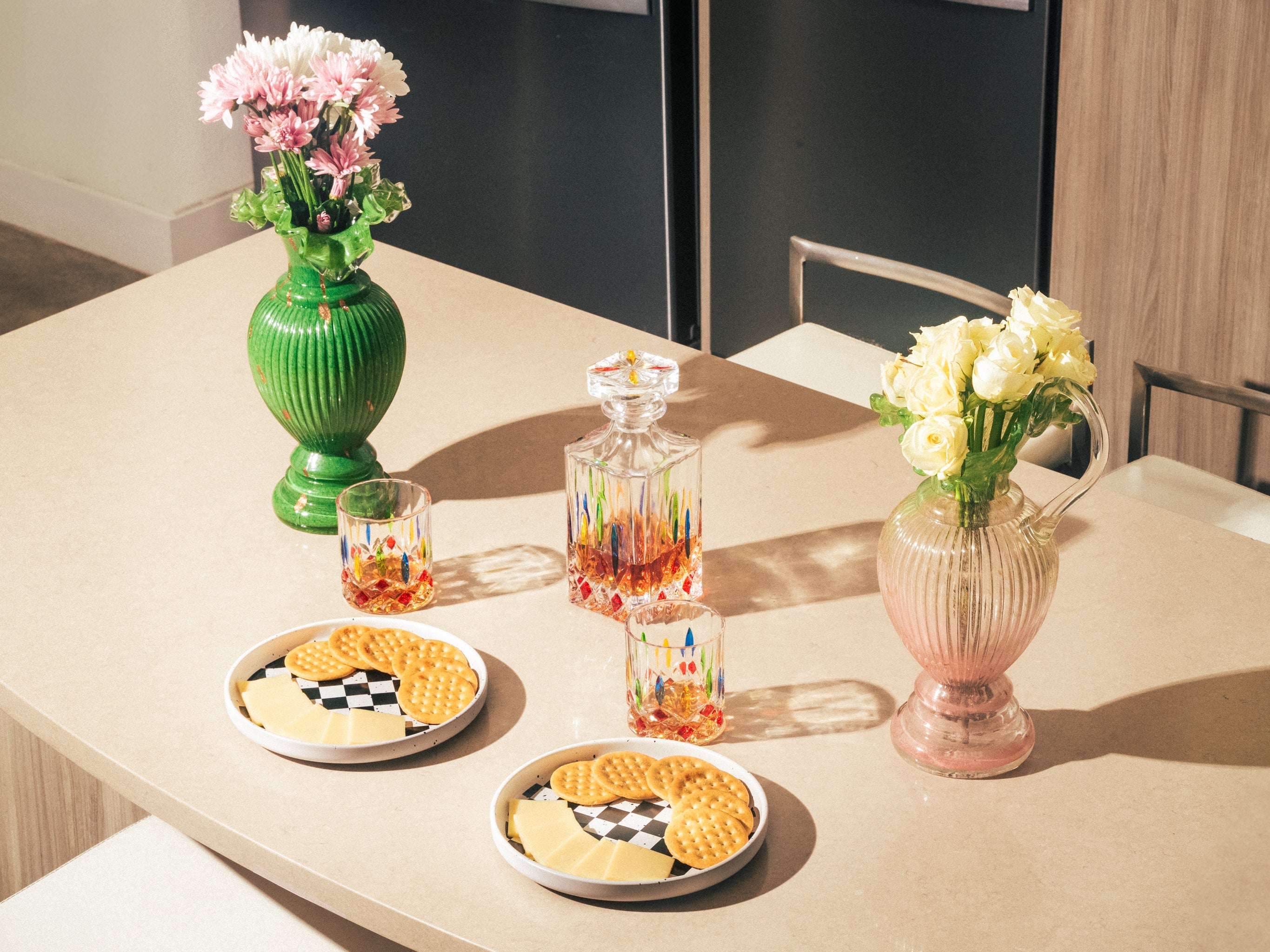 Grove & Lotus Ripple Vases, Set of 2