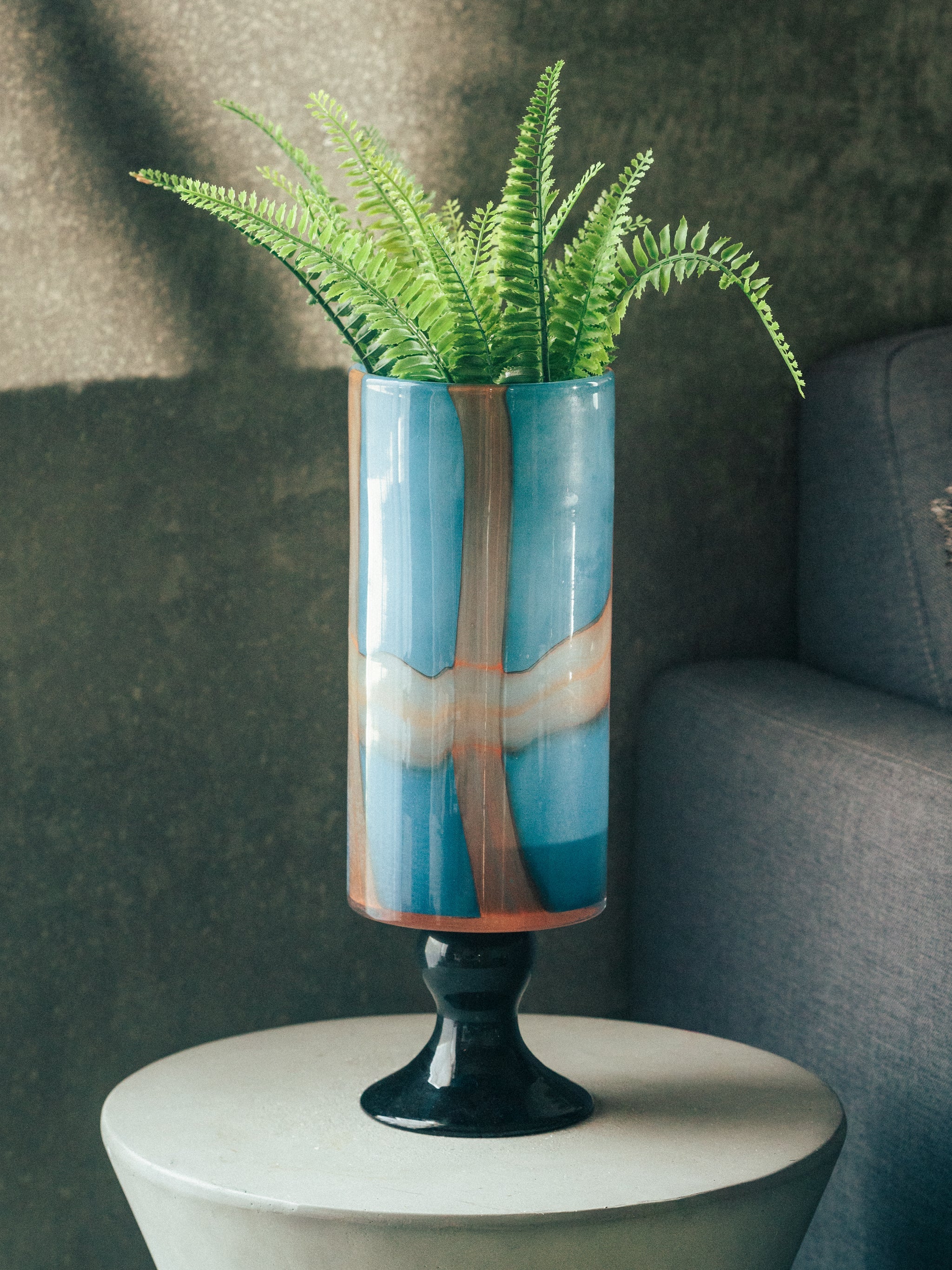 Azure Pedestal Vase