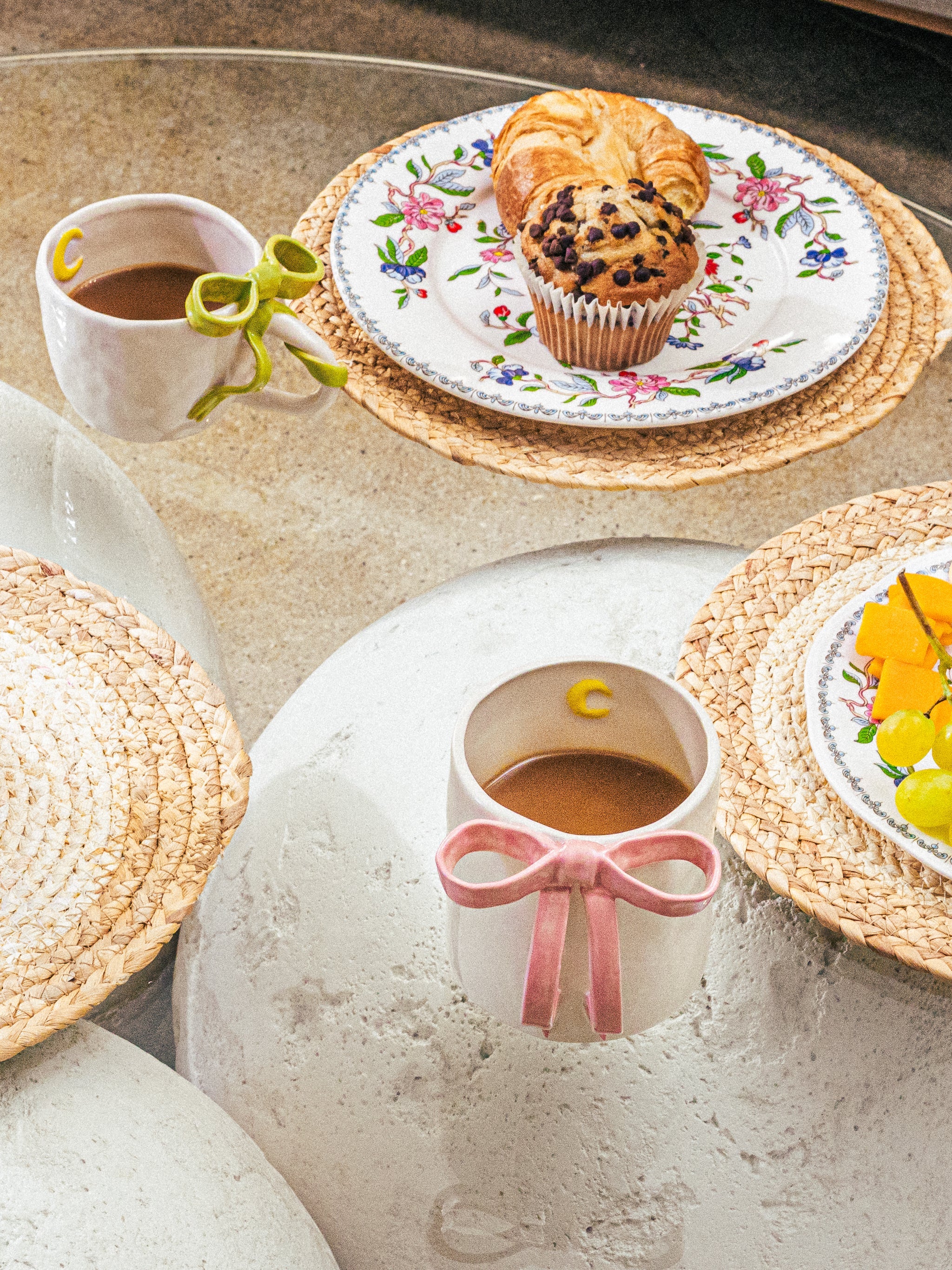 BowKnot Tableware Set, Blush Pink Set of 4