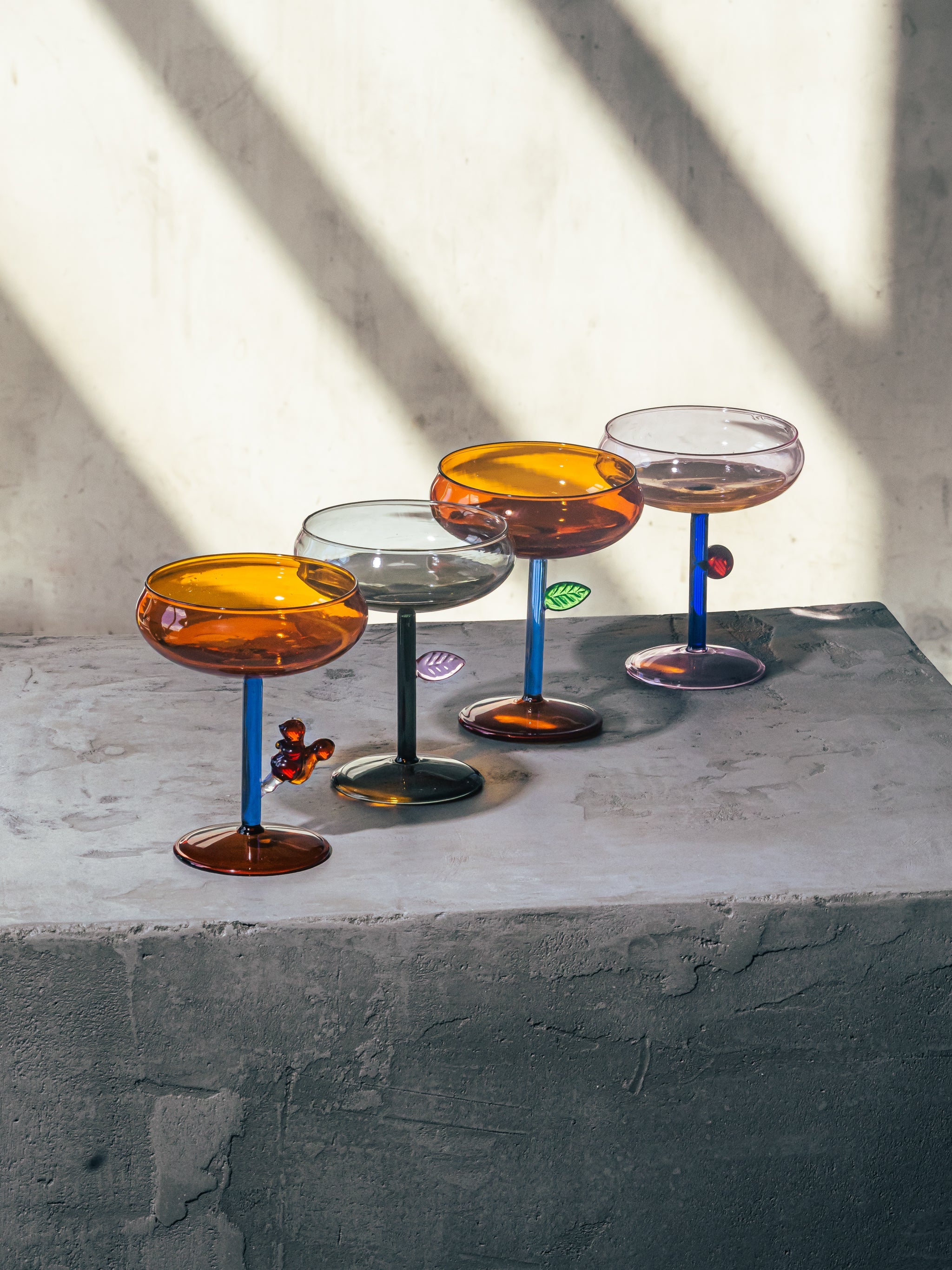 Grey Leaf Dessert Coupe Cocktail Glass