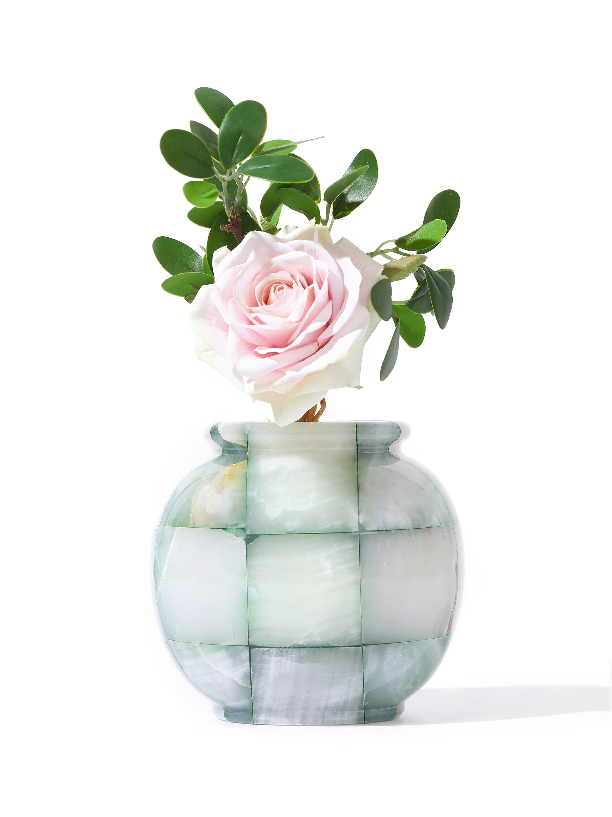 Jade Mosaic Vases (Round), Set of 3