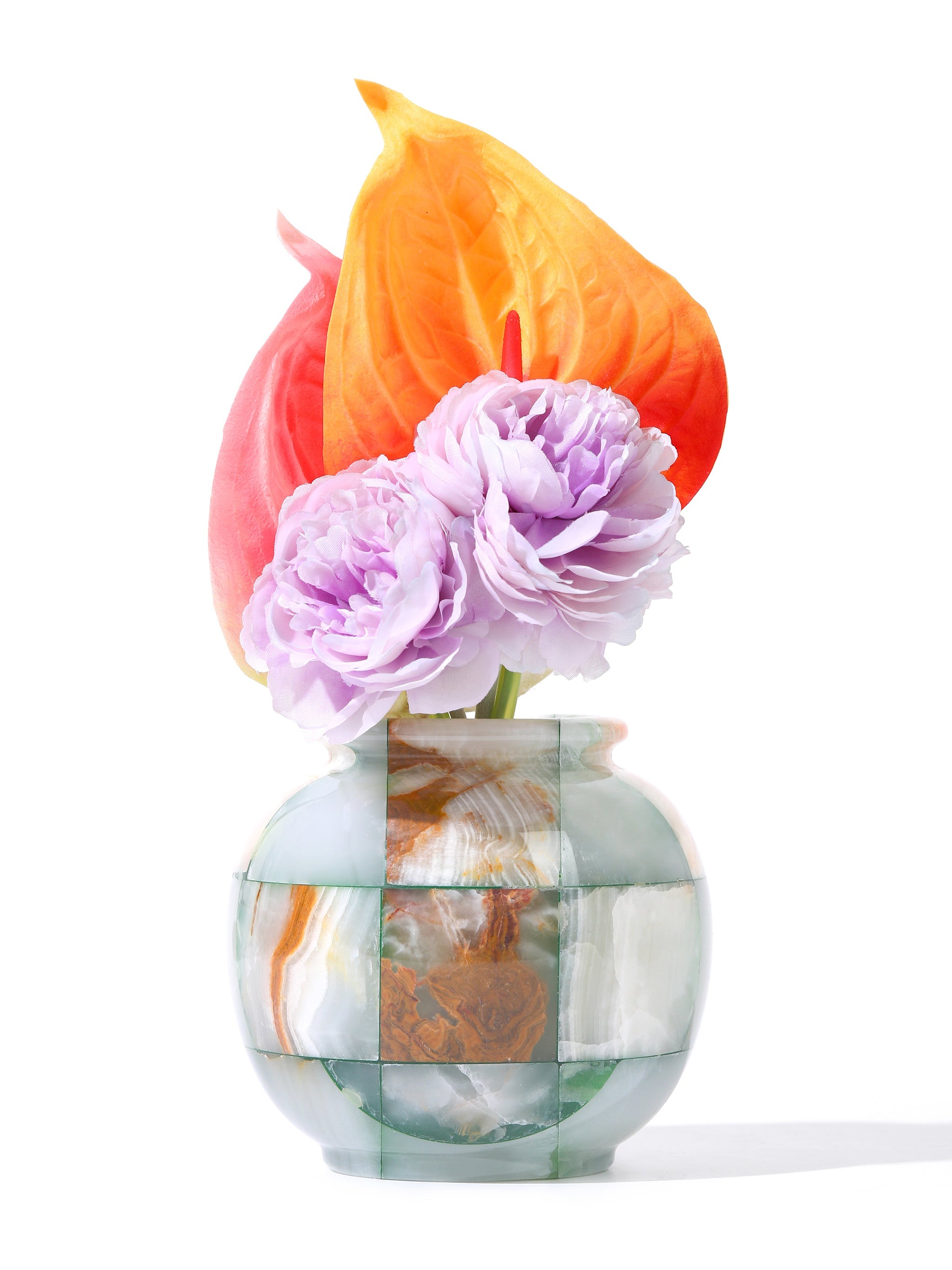 Forest Charm Jade Mosaic Vase, Set of 3