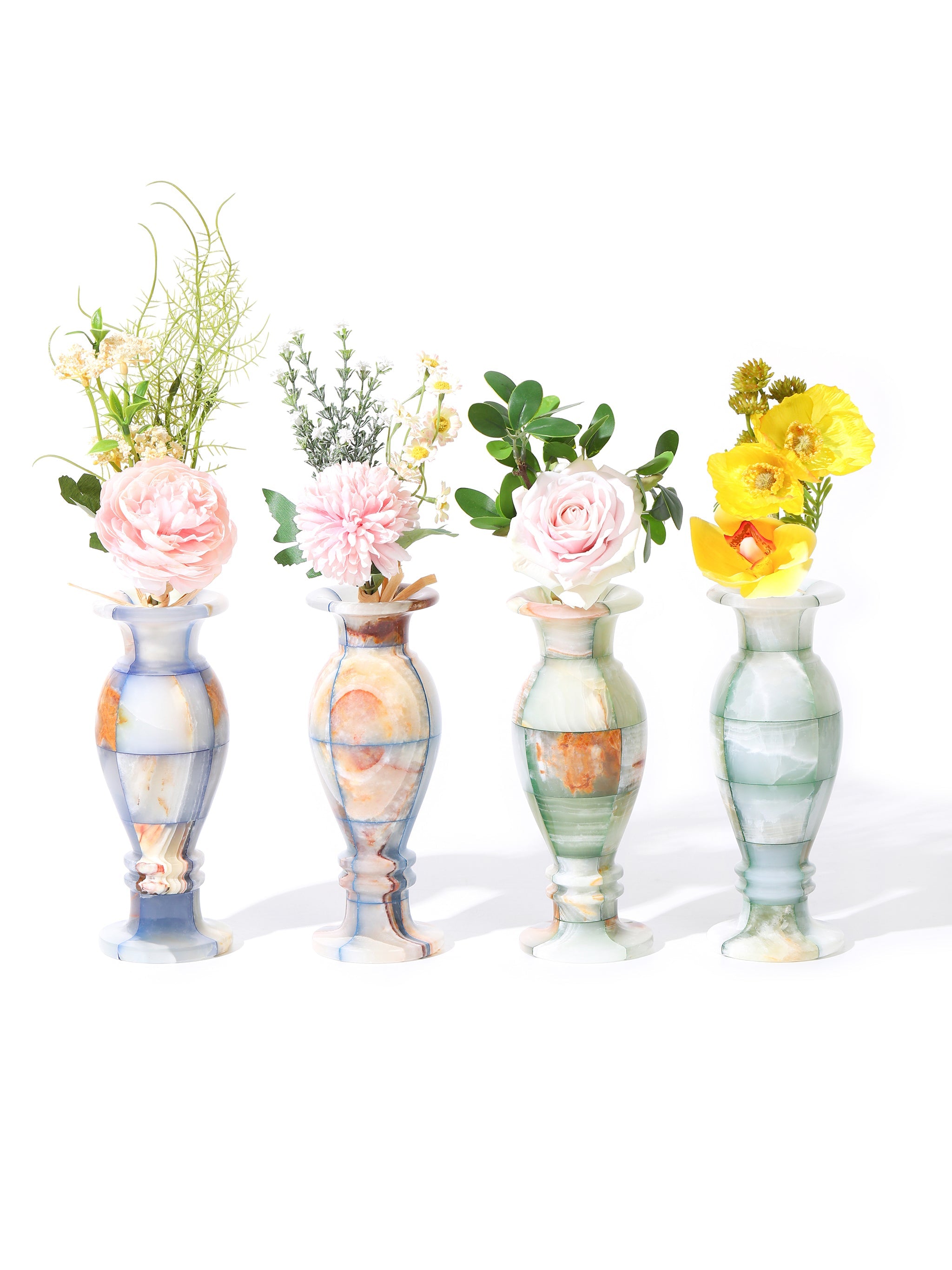 Jade Mosaic Vases (Small), Set of 3
