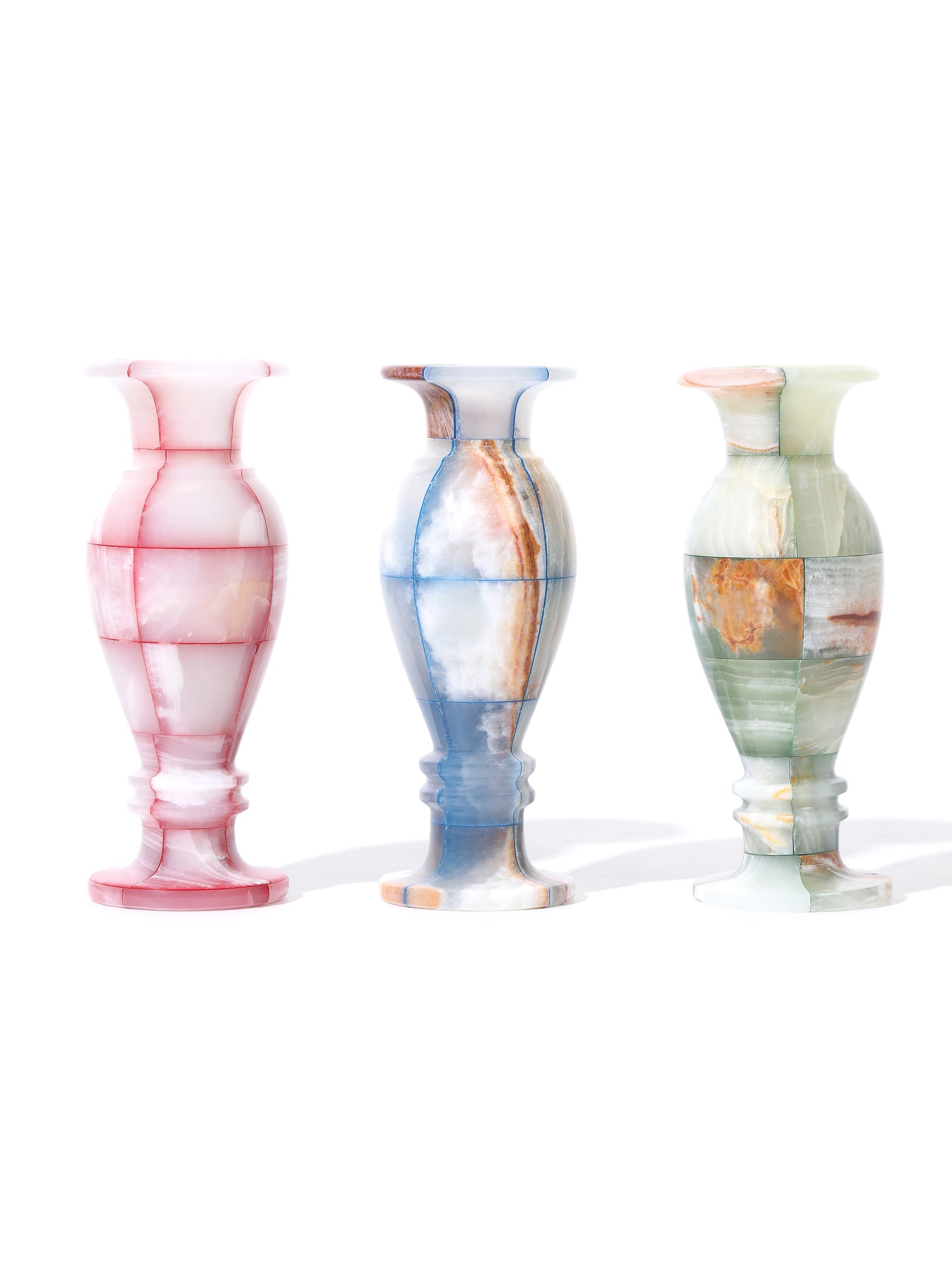 Jade Mosaic Vases (Small), Set of 3