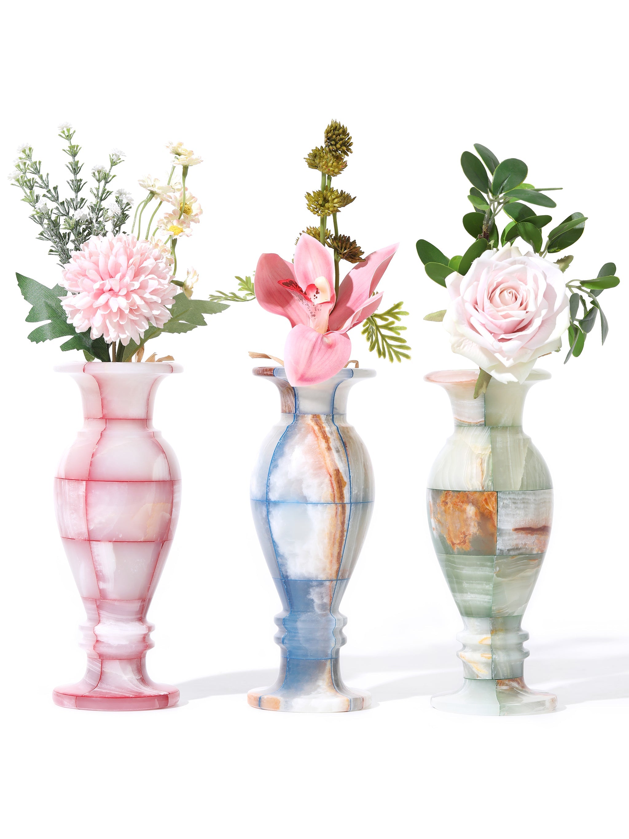 Jade Mosaic Vases (Small), Set of 3