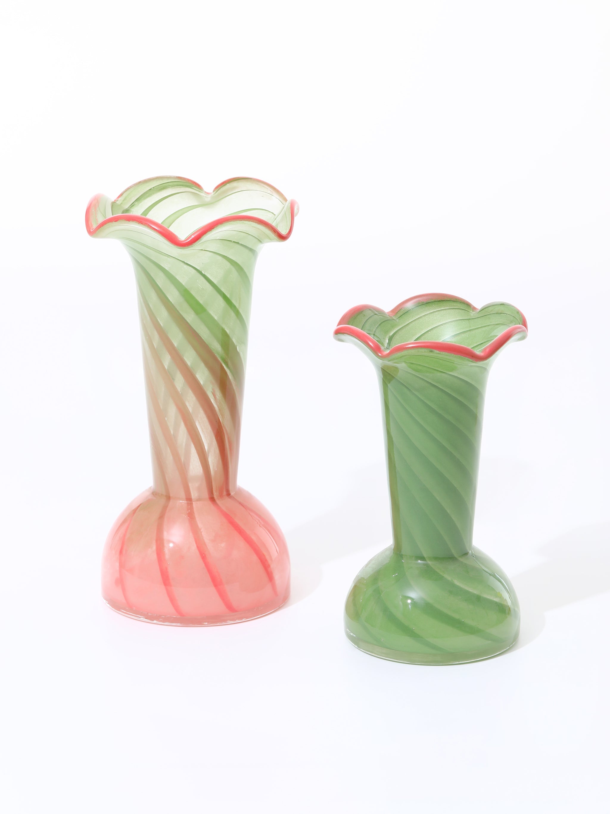 Rose & Meadow Curl Vases, Set of 2