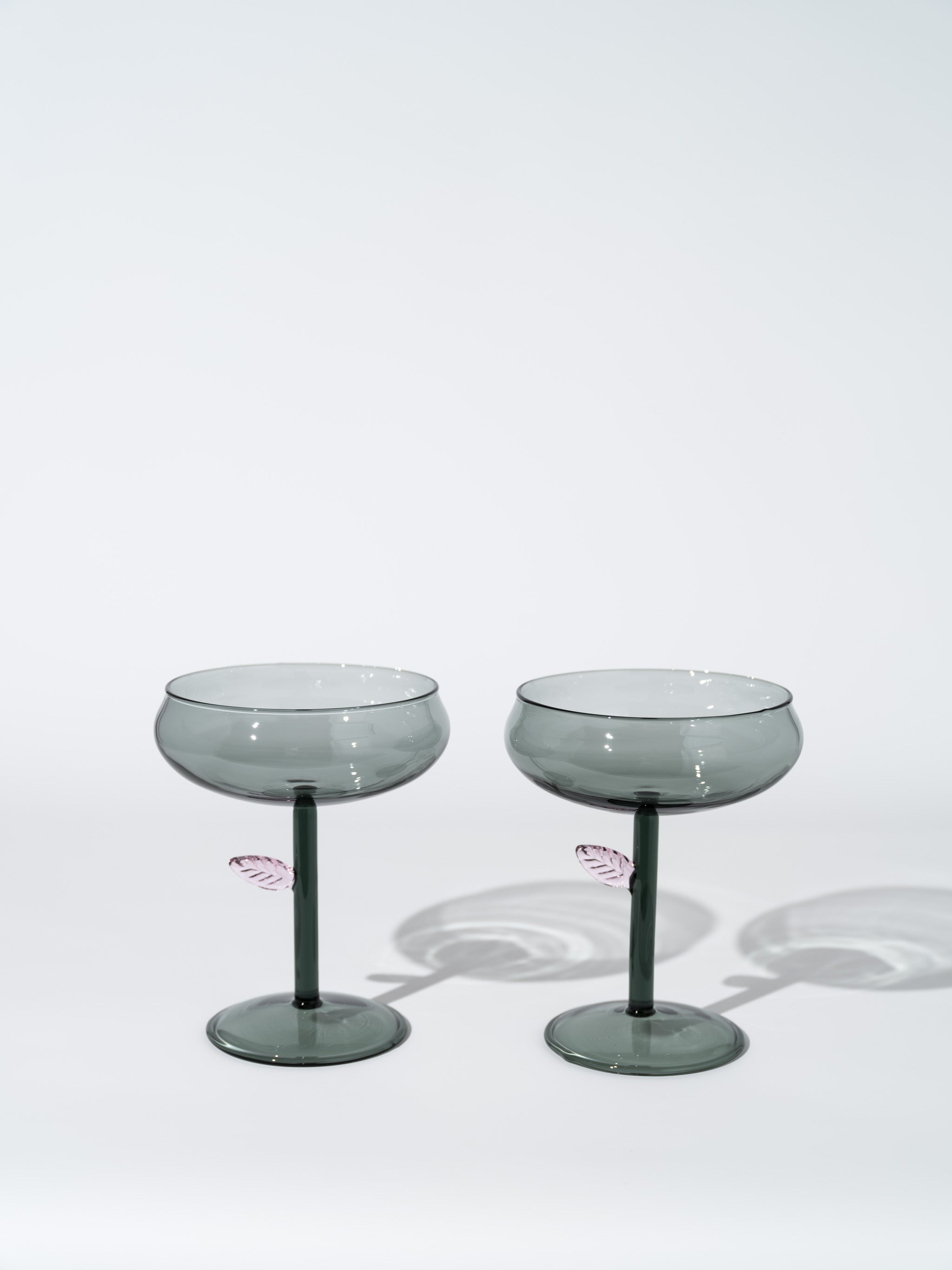 Grey Leaf Dessert Coupe Cocktail Glass
