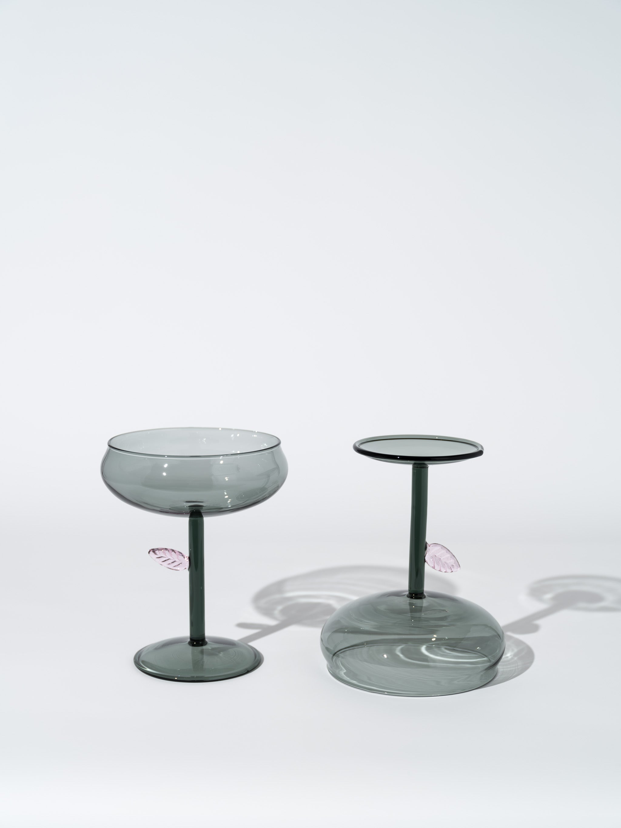 Grey Leaf Dessert Coupe Cocktail Glass
