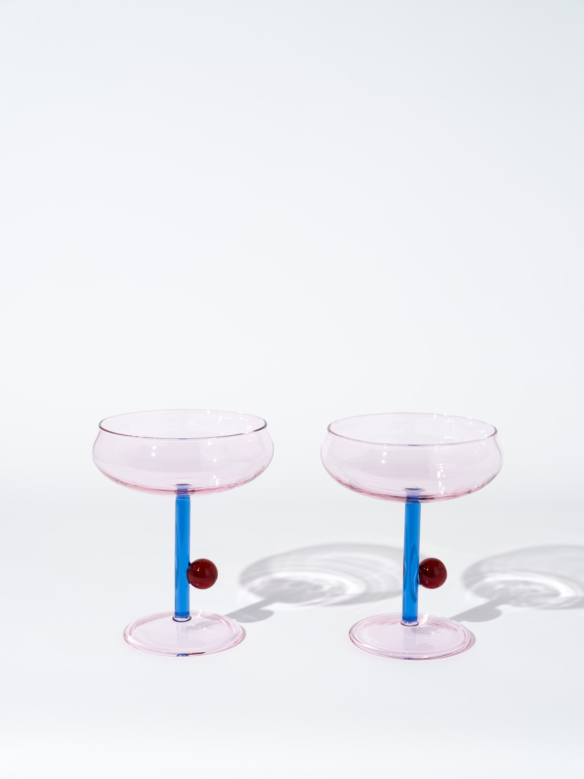 Pink Dot Dessert Coupe Cocktail Glass