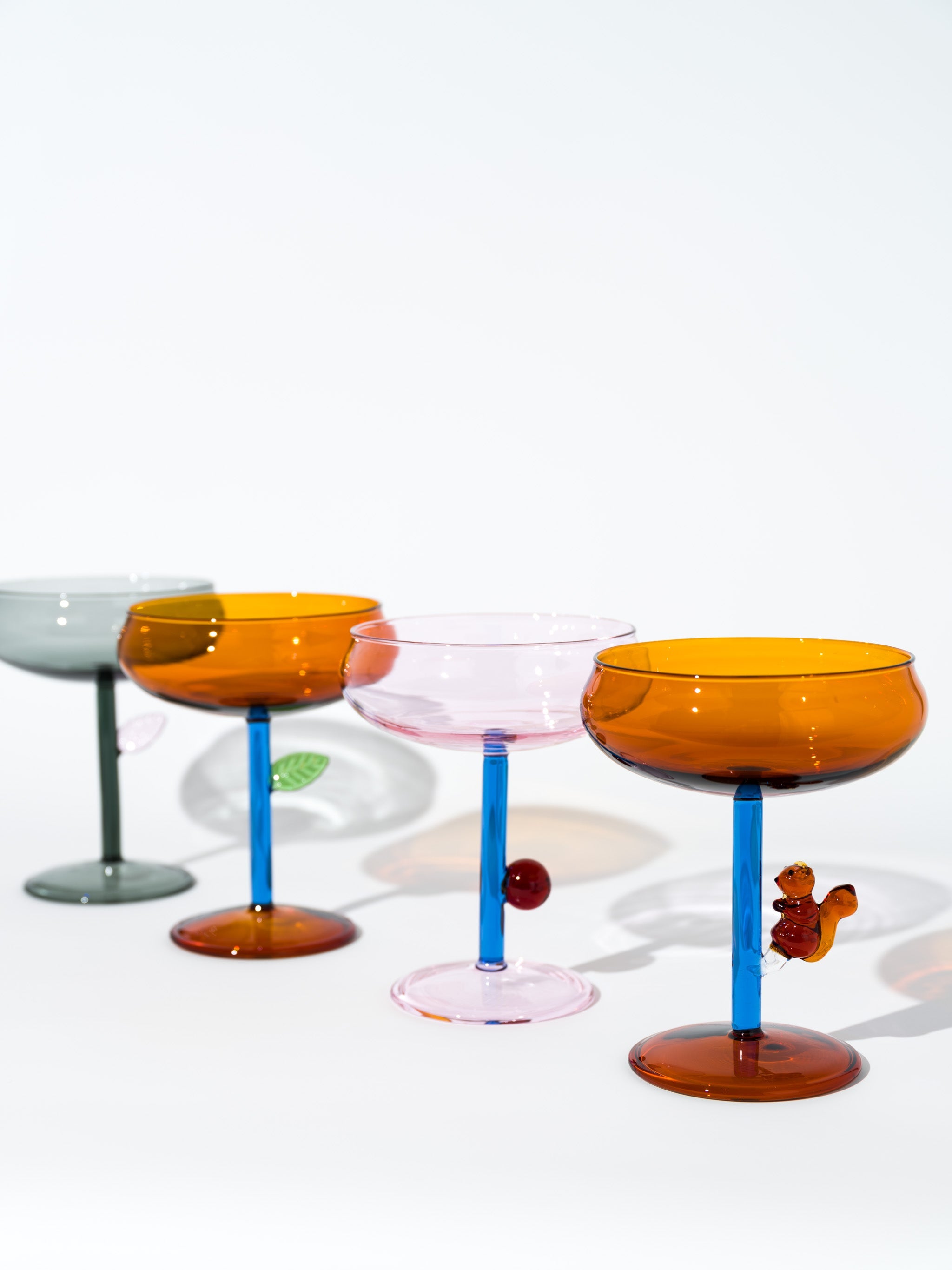 Pink Dot Dessert Coupe Cocktail Glass