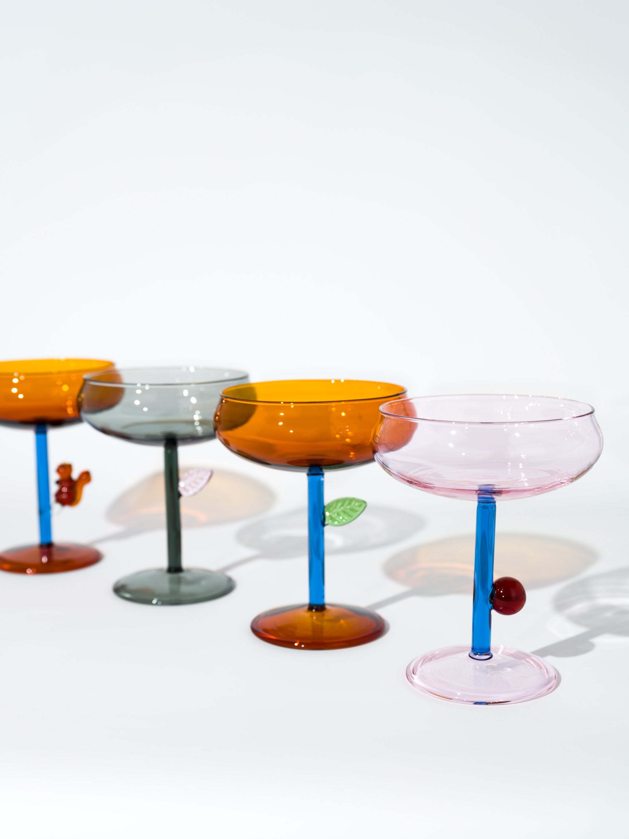 Pink Dot Dessert Coupe Cocktail Glass