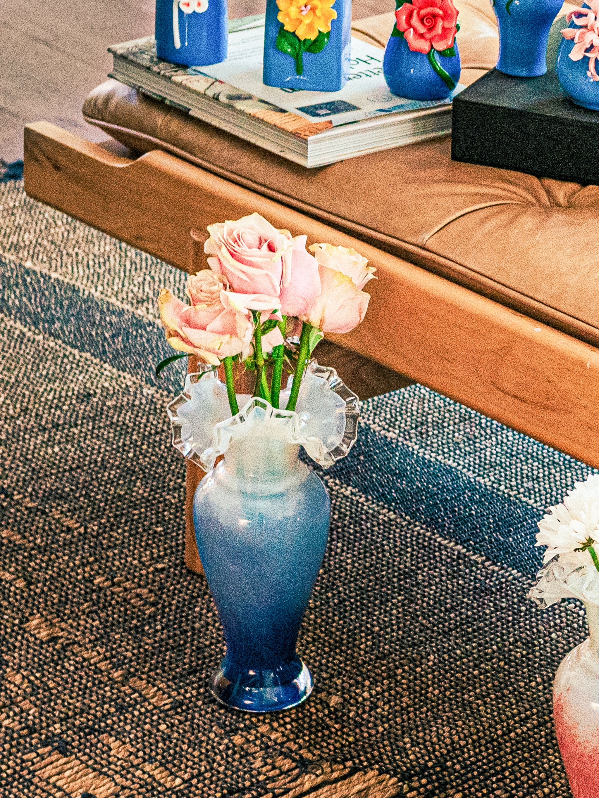 Frost Ruffled Vase Set of 3