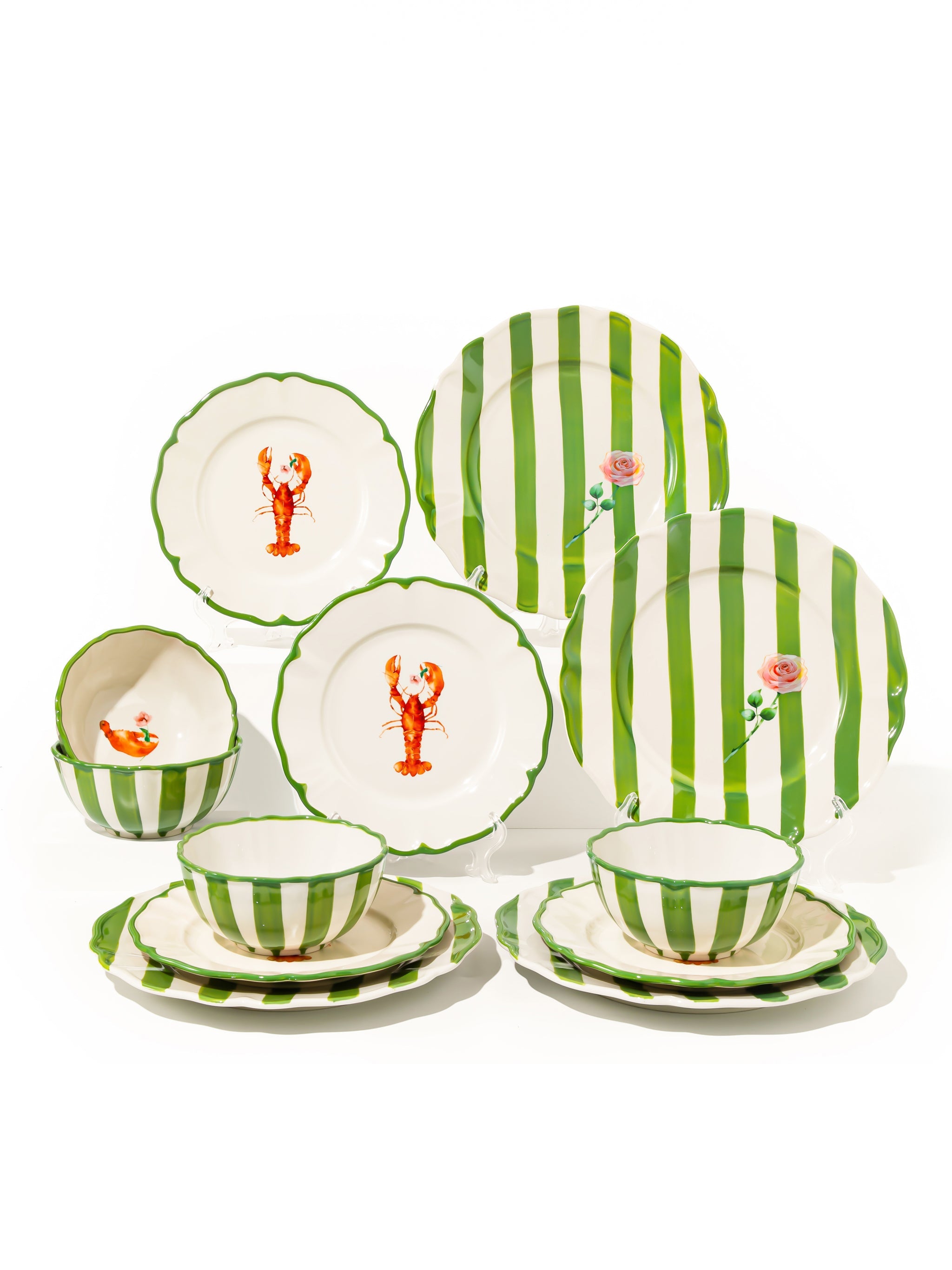 Garden Feast Dinnerware Set of 12, Green
