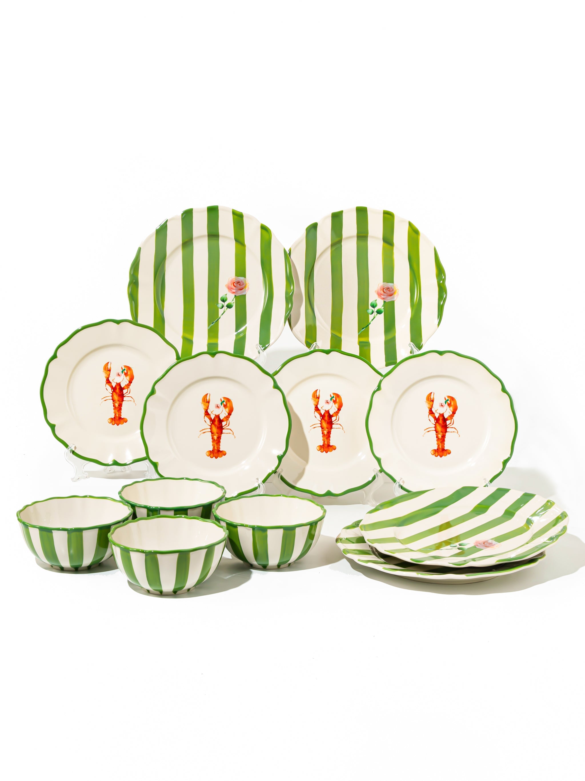Garden Feast Dinnerware Set of 12, Green