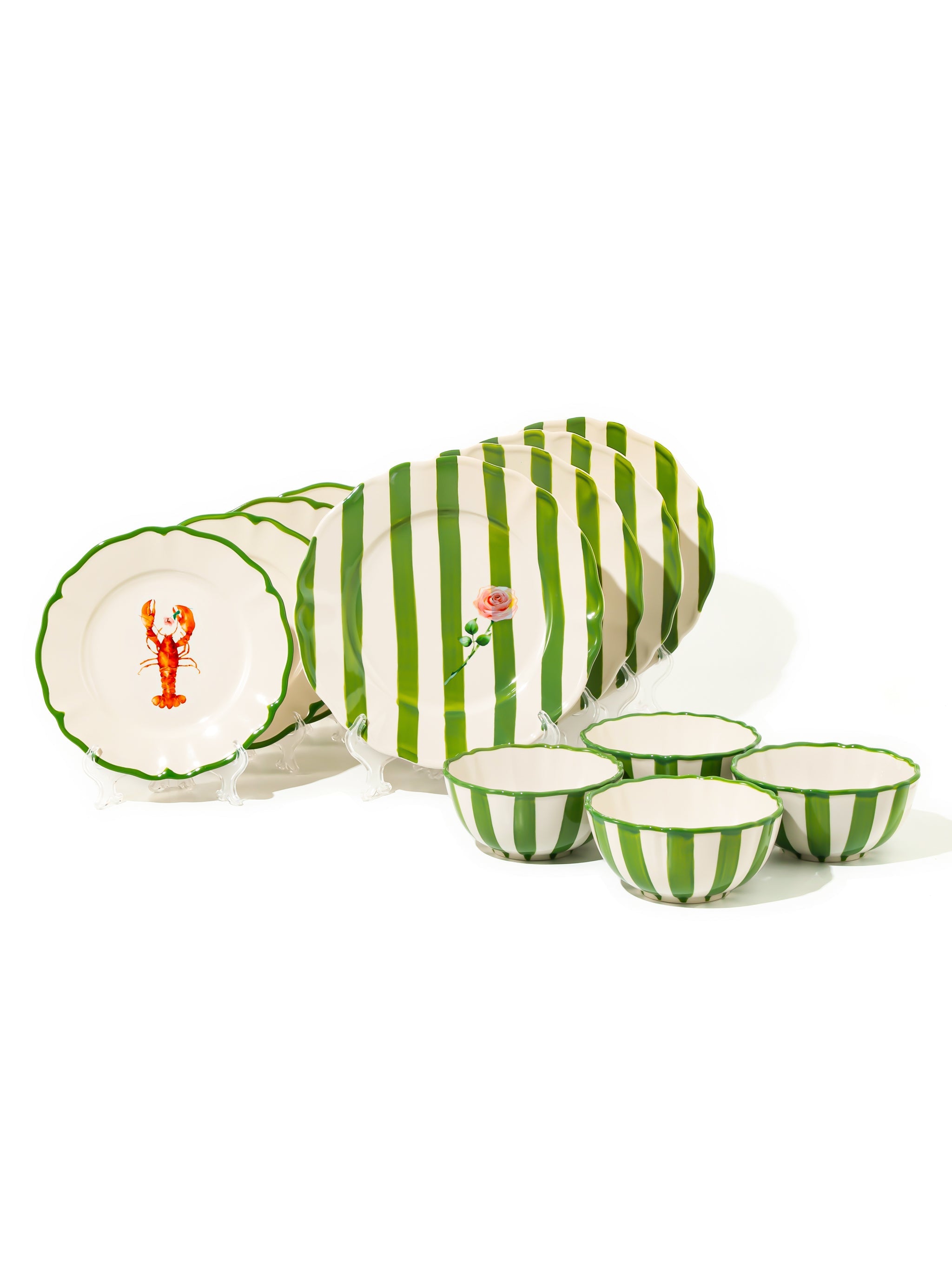 Garden Feast Dinnerware Set of 12, Green