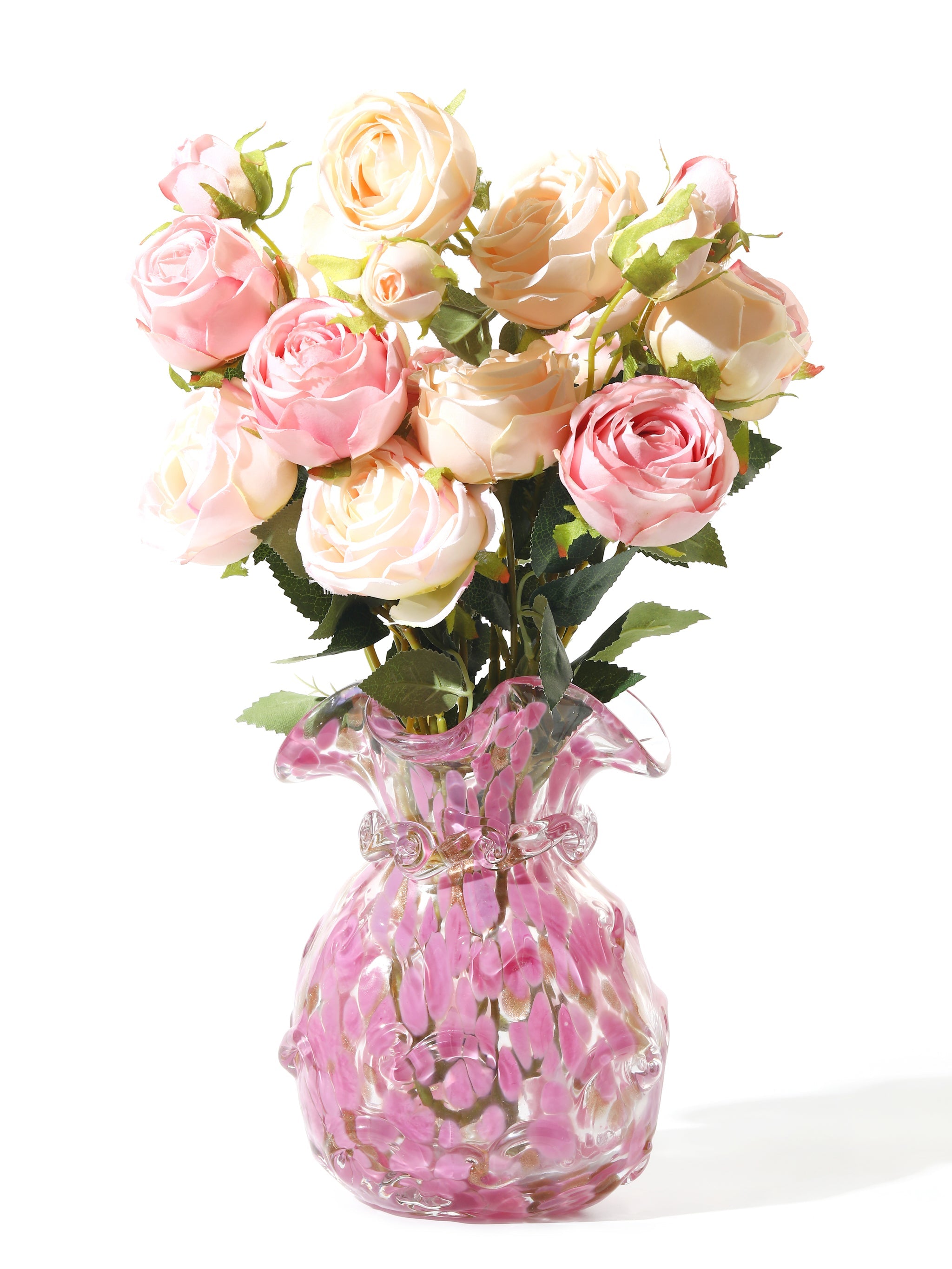 Blush Petal Glass Vase, Garland