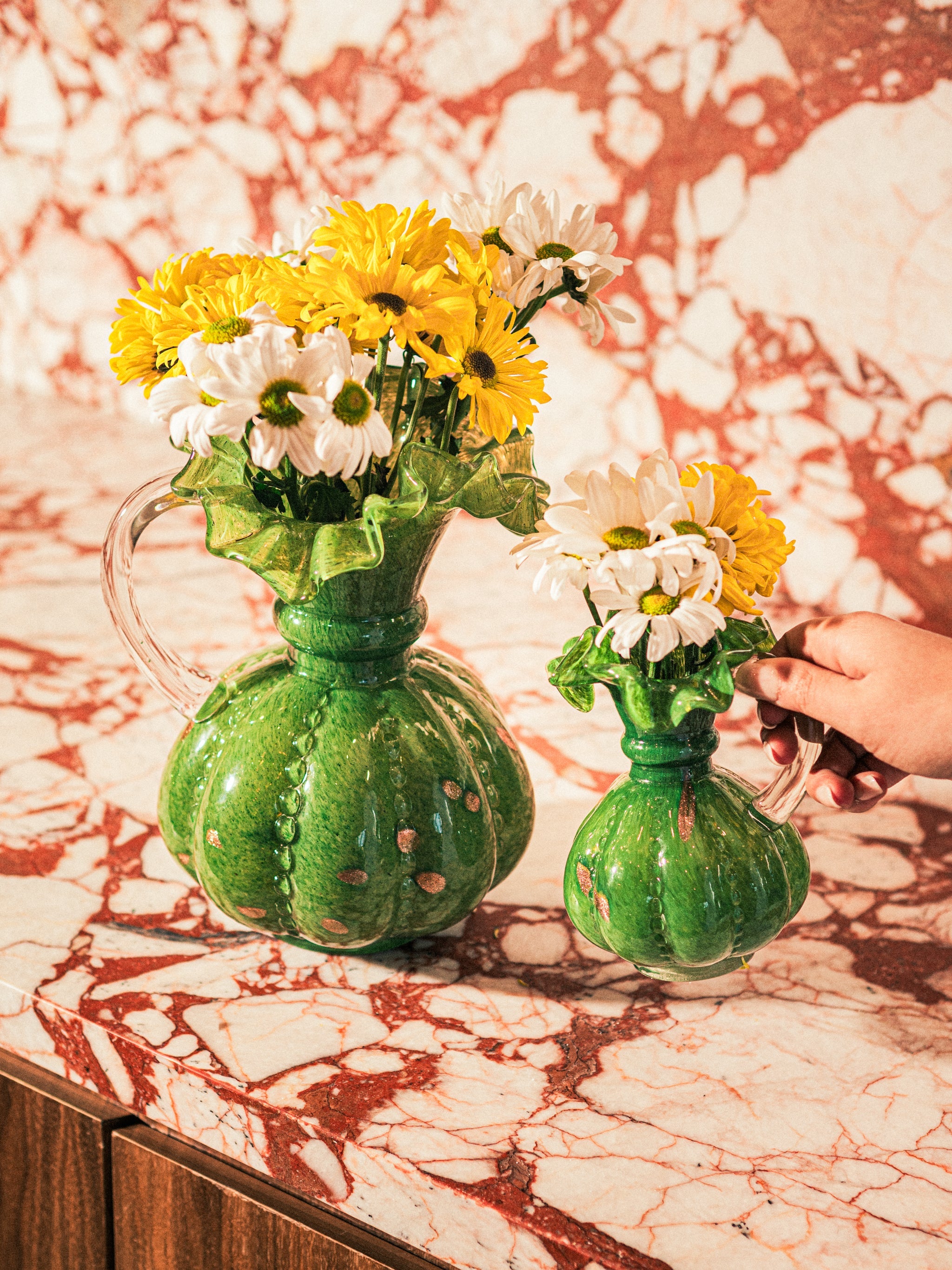 Twilight to Dawn Ruffled Vases Set of 3, Small