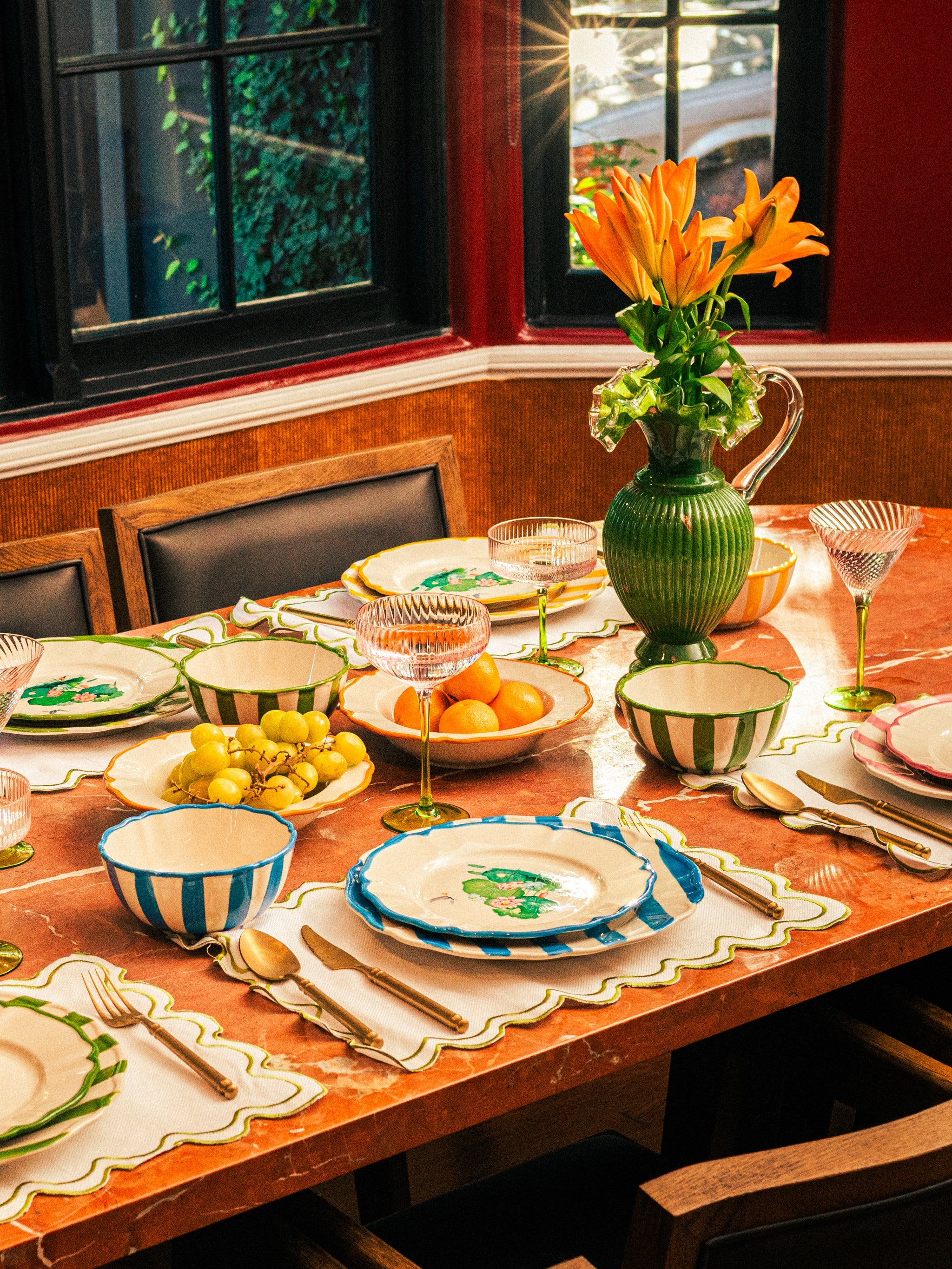 Lotus Pond Dinnerware Set of 12, Green