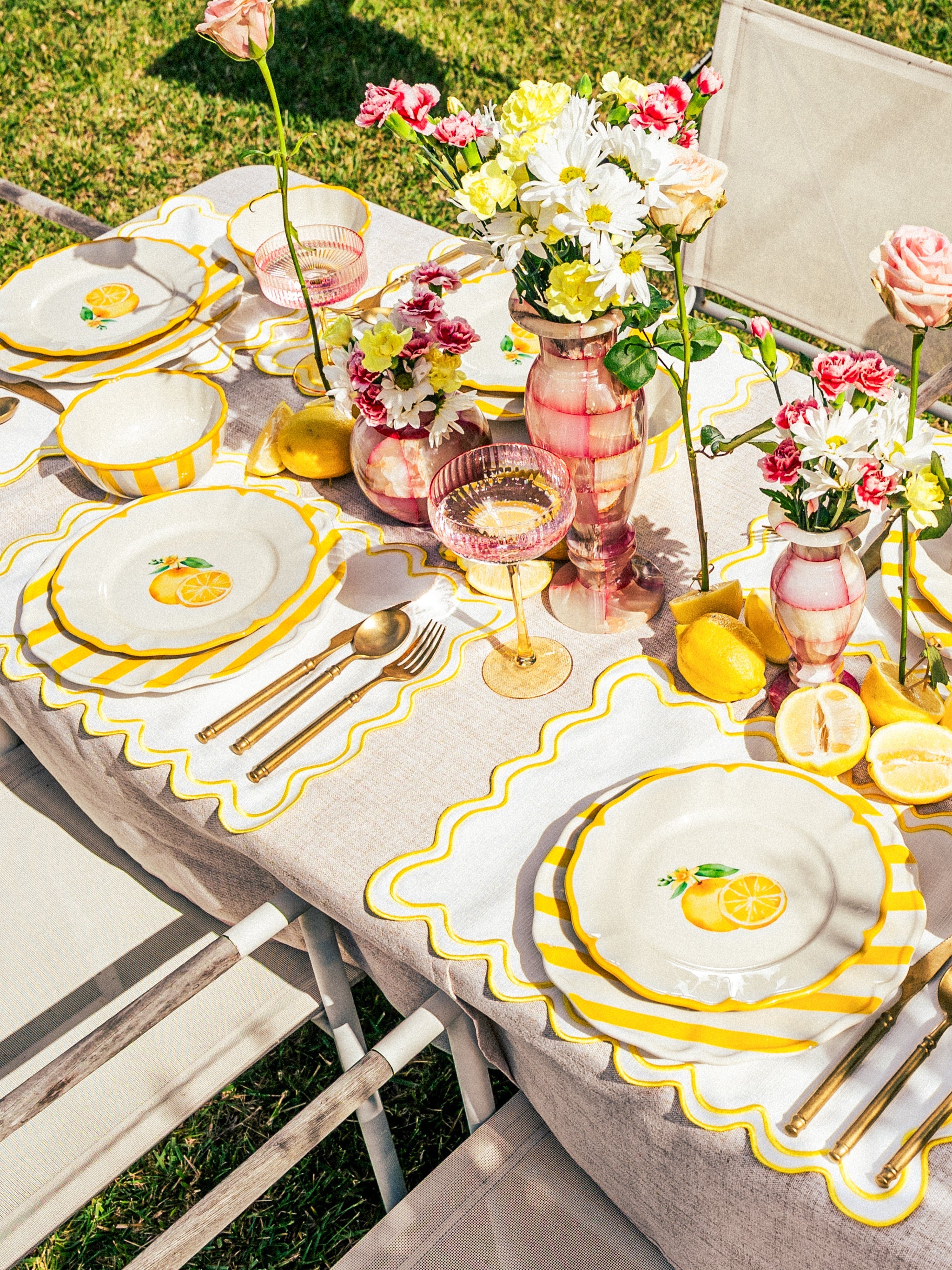 Garden Feast Dinnerware Set of 12, Yellow