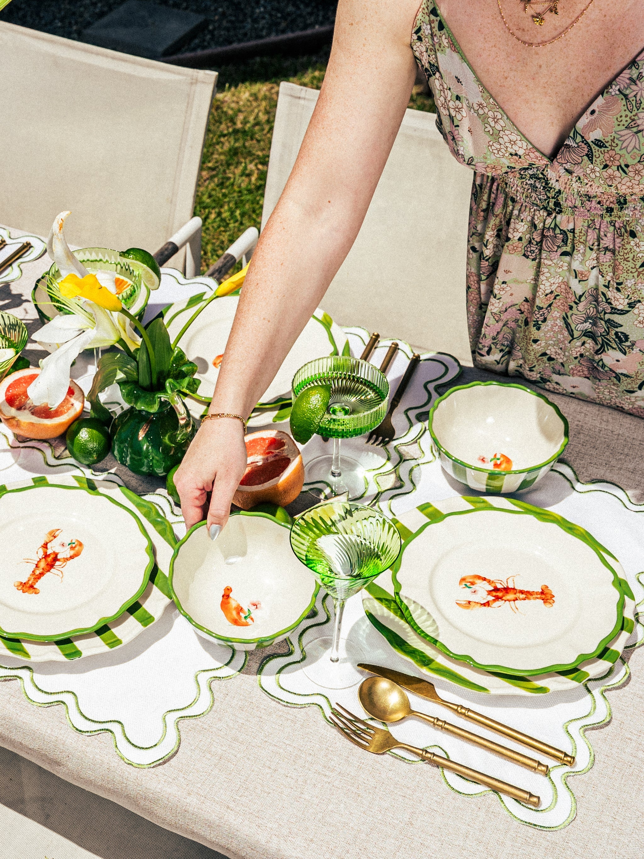 Garden Feast Dinnerware Set of 12, Green