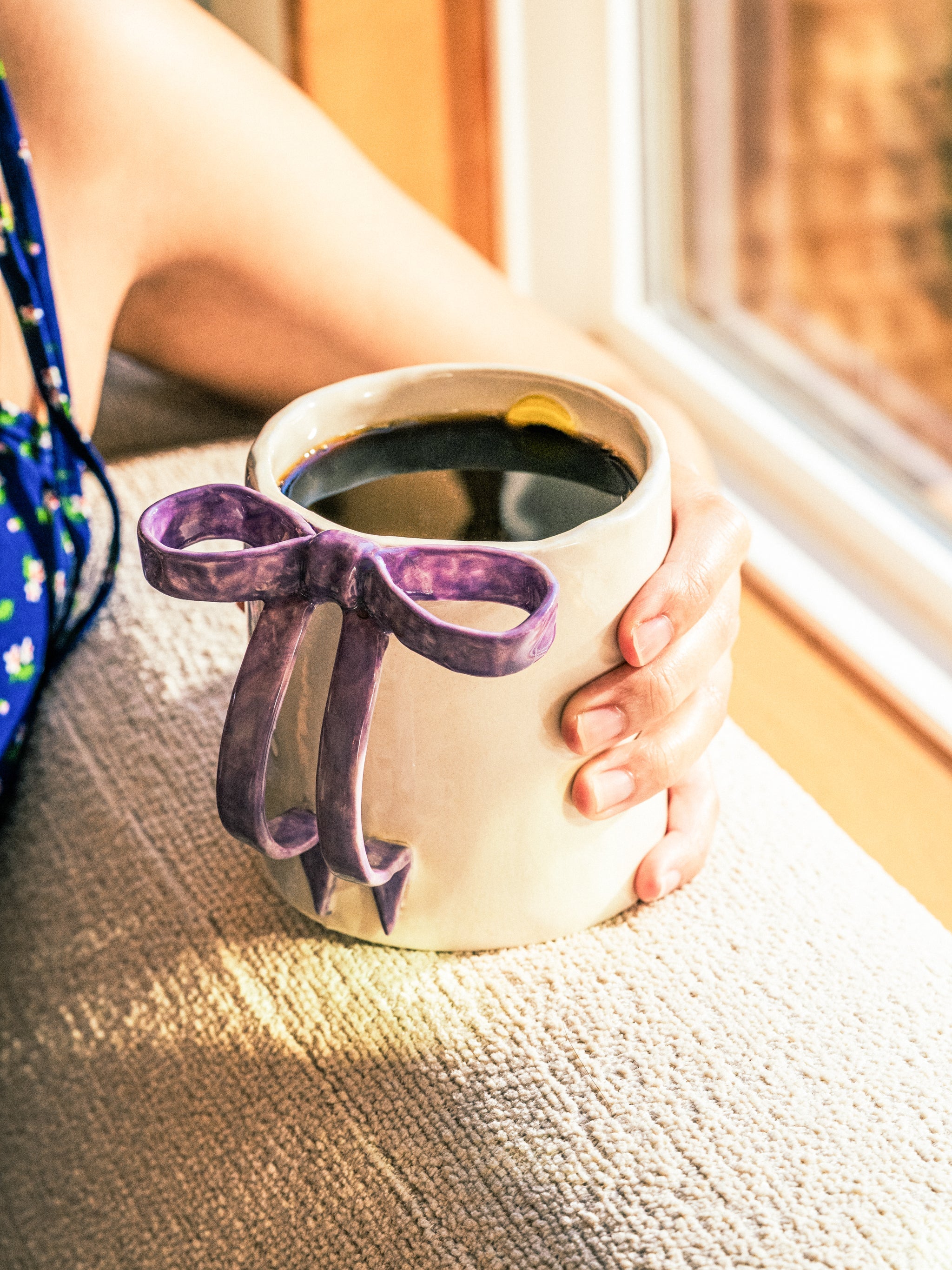 BowKnot Coffee Mug, Lavender Purple