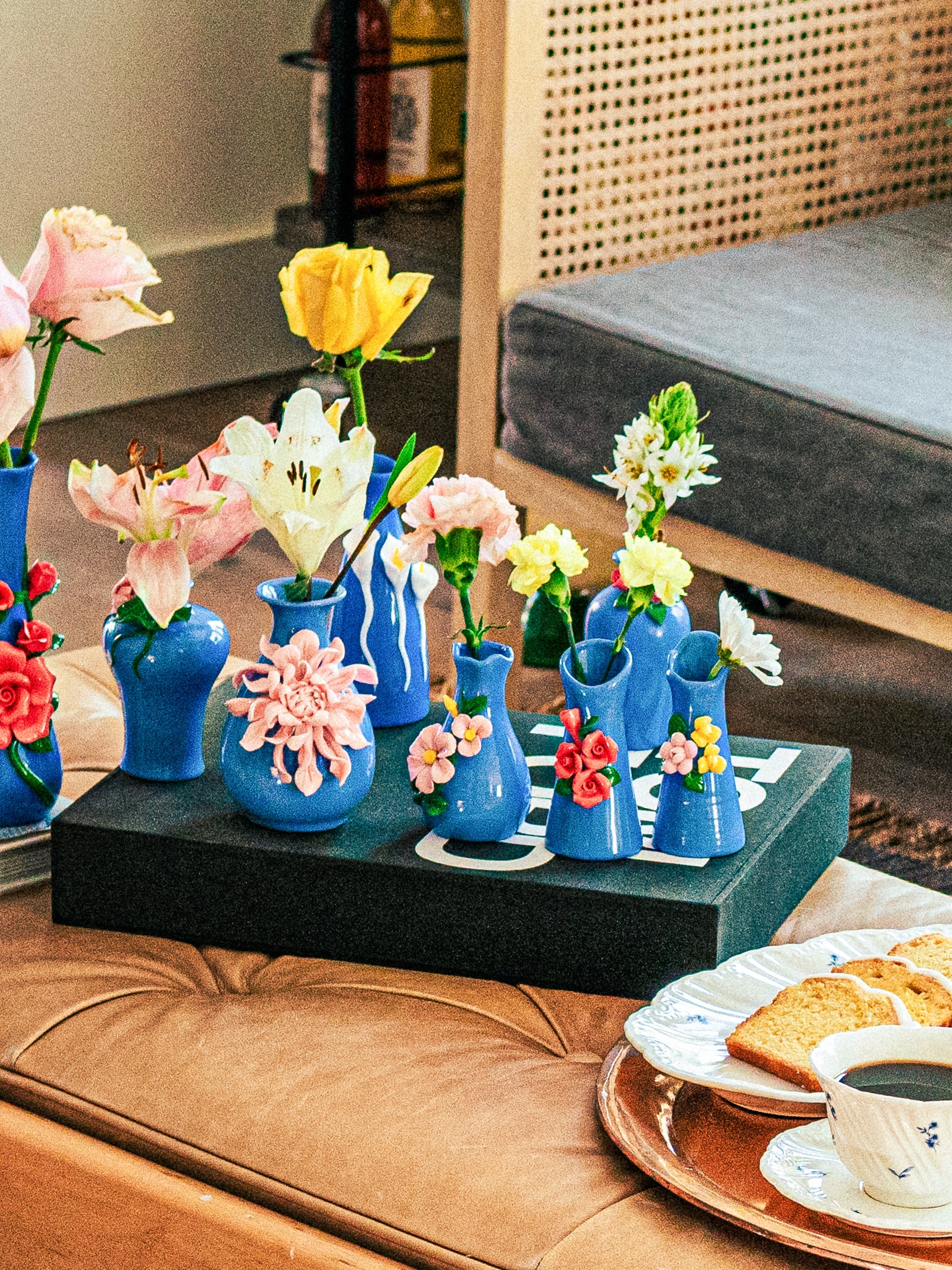 Floret Cornflower Blue Vases, Set of 5