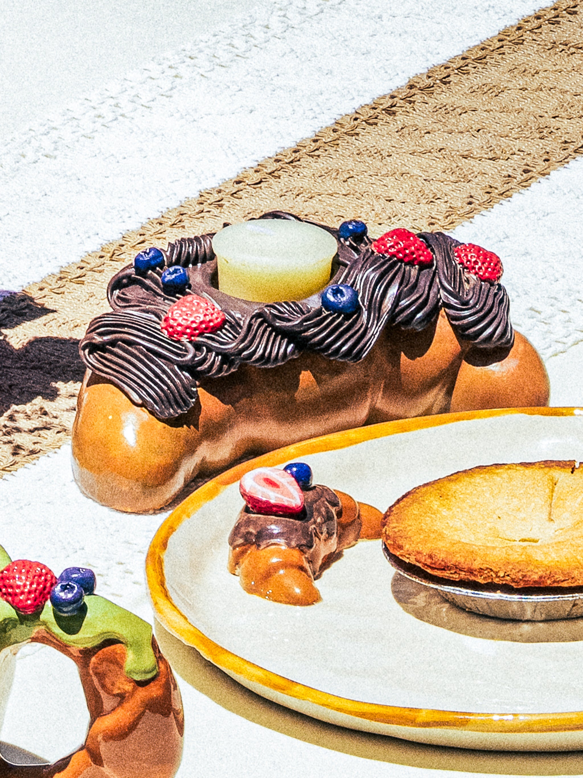 Croissant Candle Holder, Chocolate