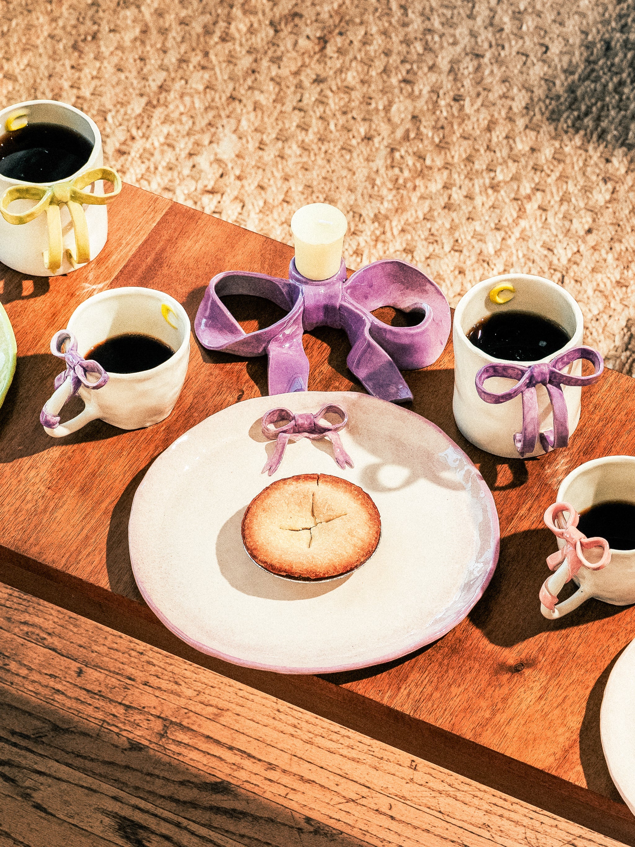 BowKnot Tableware Set, Lavender Purple Set of 4