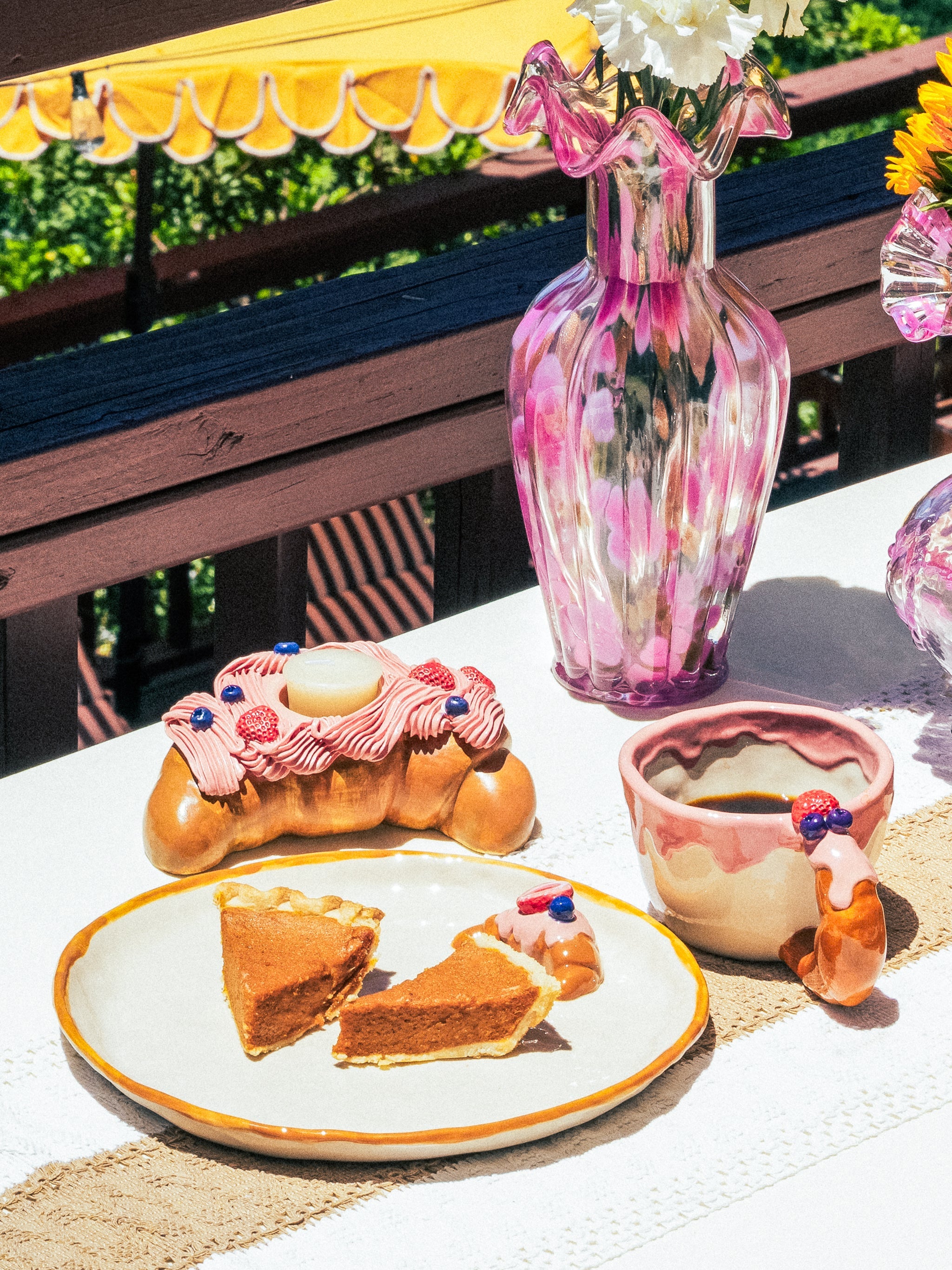 Croissant Candle Holders Set of 3, Strawberry, Chocolate & Matcha