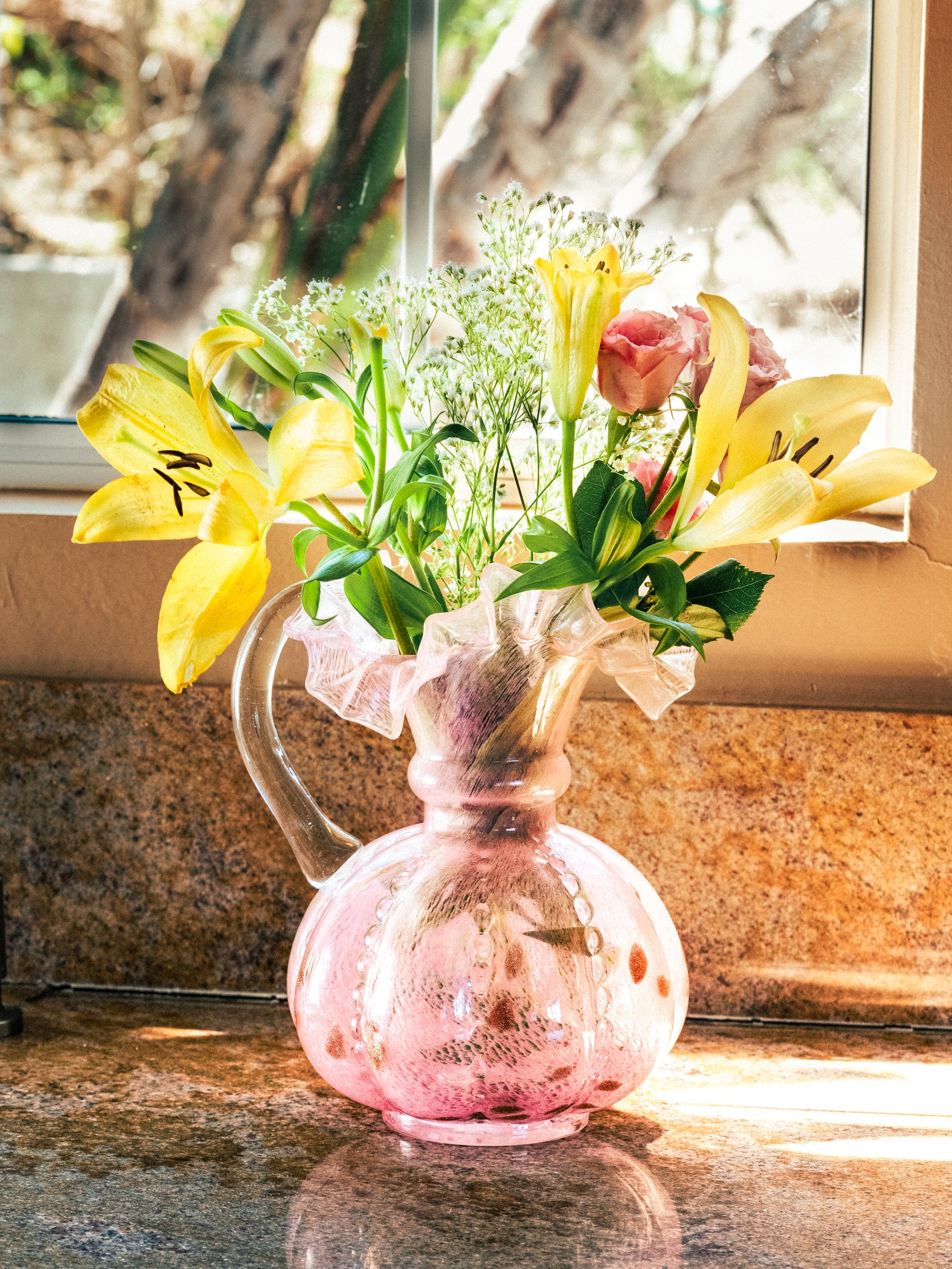 Twilight to Dawn Ruffled Vases Set of 3, Large