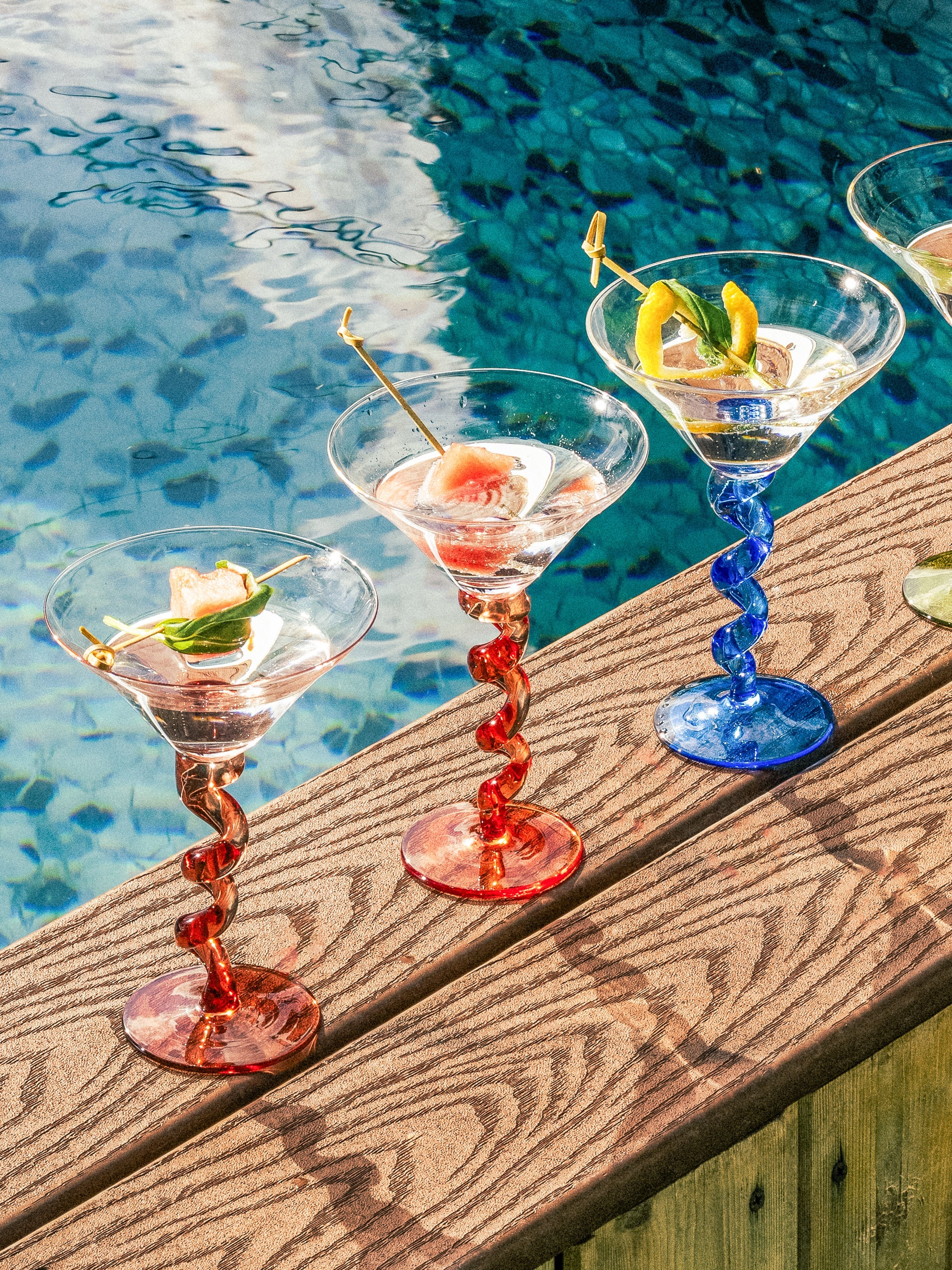 Mocha Spiral Stem Martini Glass