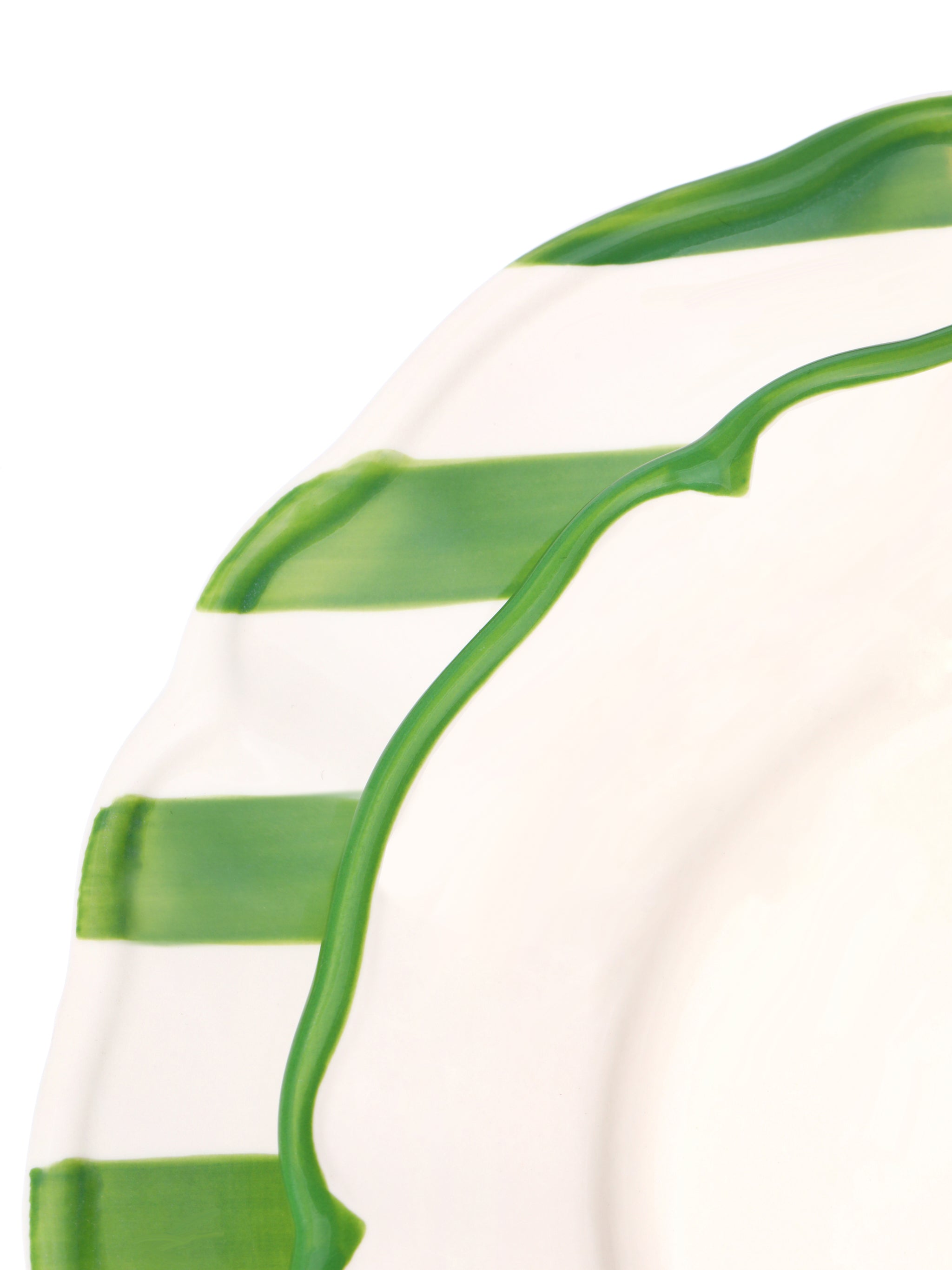 Garden Feast Plate, Green Stripe, 11 Inch
