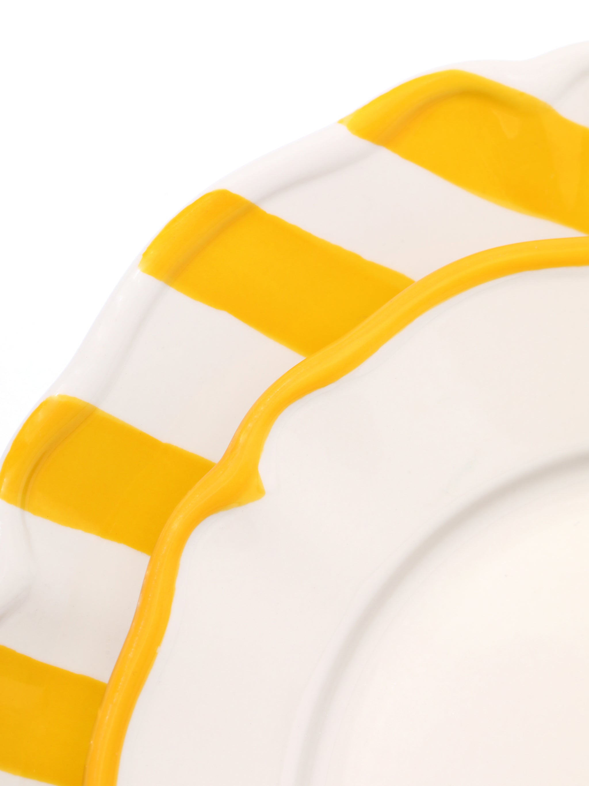 Garden Feast Plate, Yellow Stripe, 11 Inch