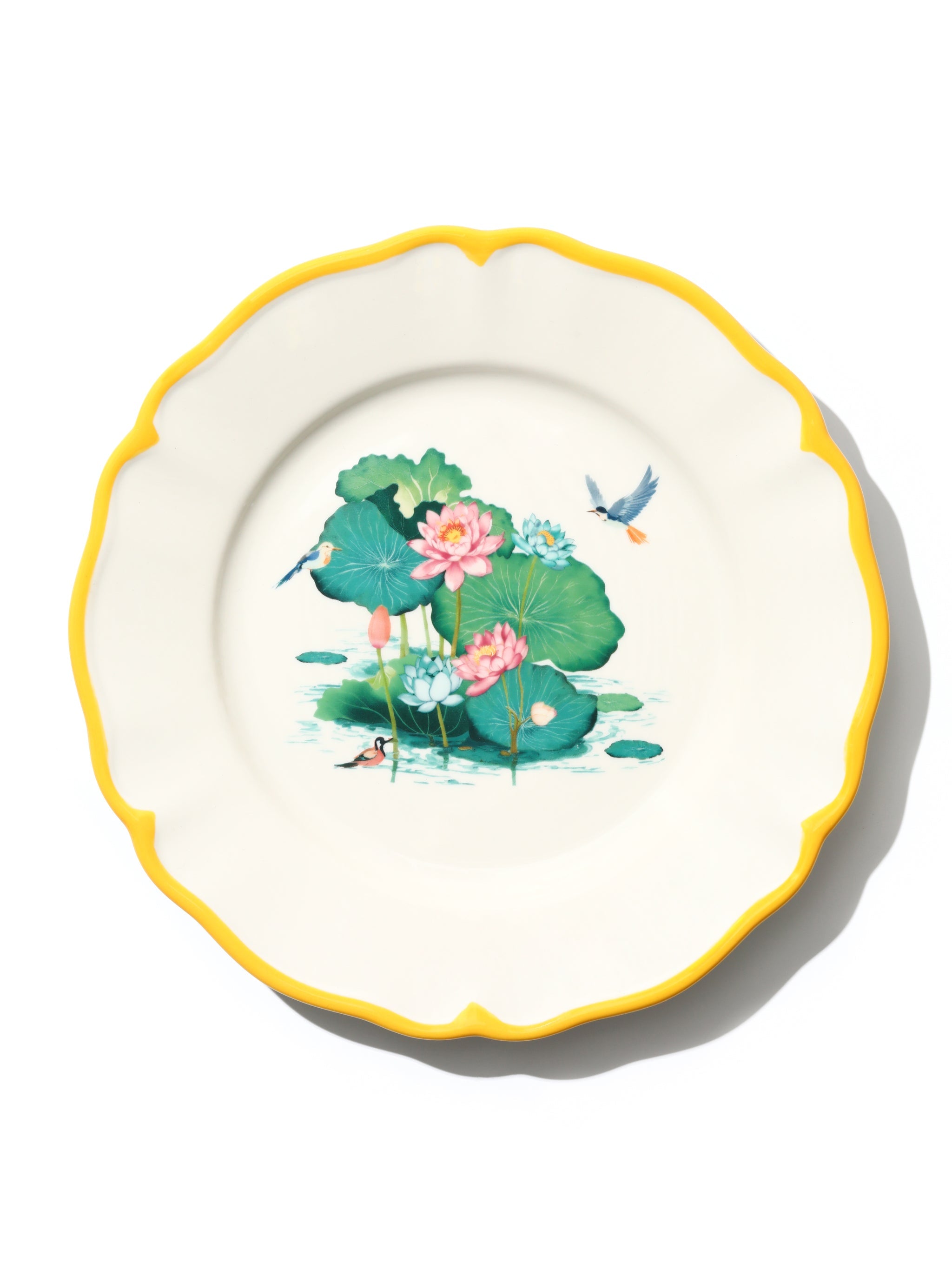 Lotus Pond Dinnerware Set of 12, Yellow