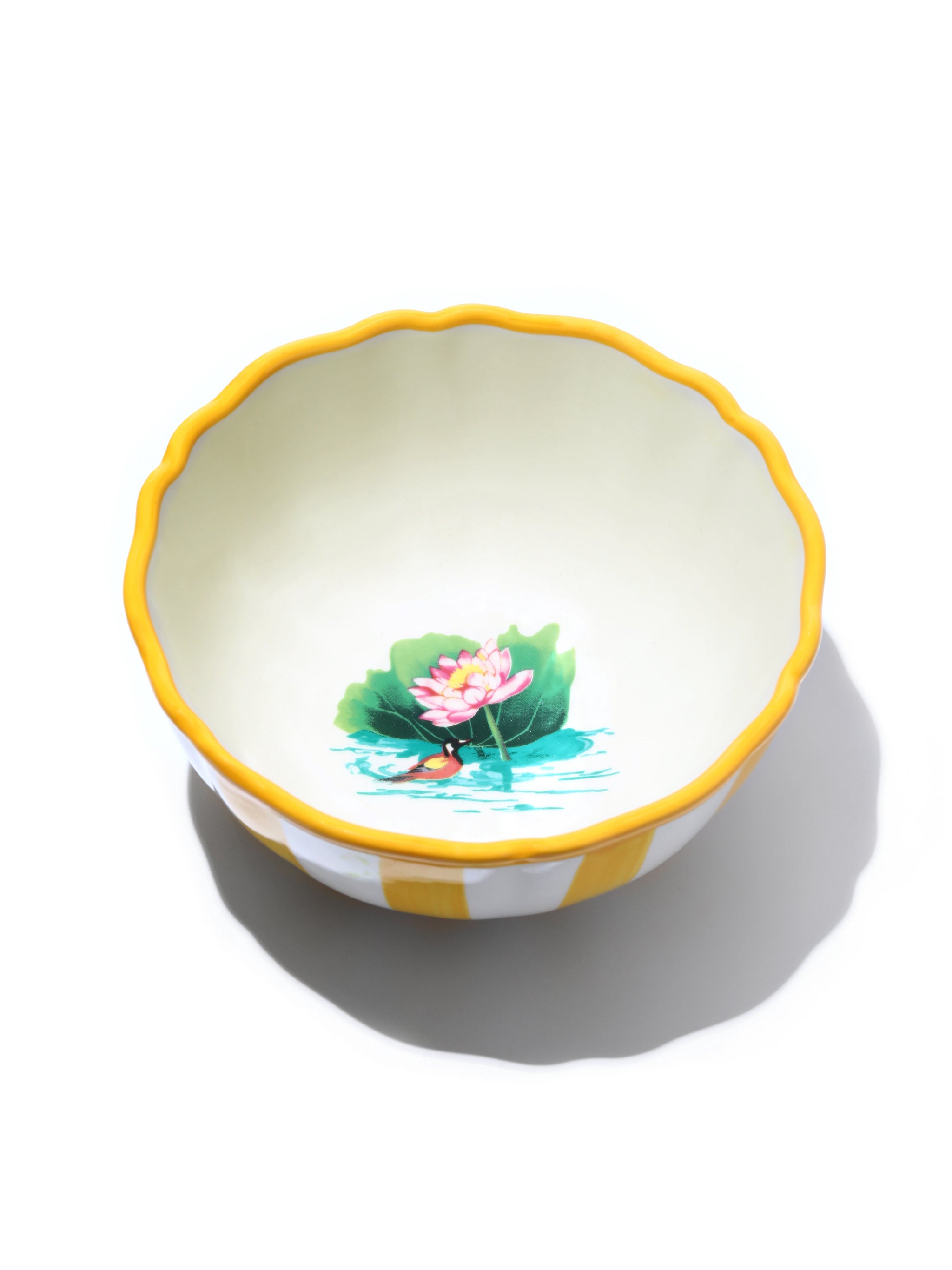 Lotus Pond Dinnerware Set of 12, Yellow
