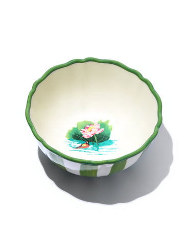 Lotus Pond Bowl, Green, 6 Inch