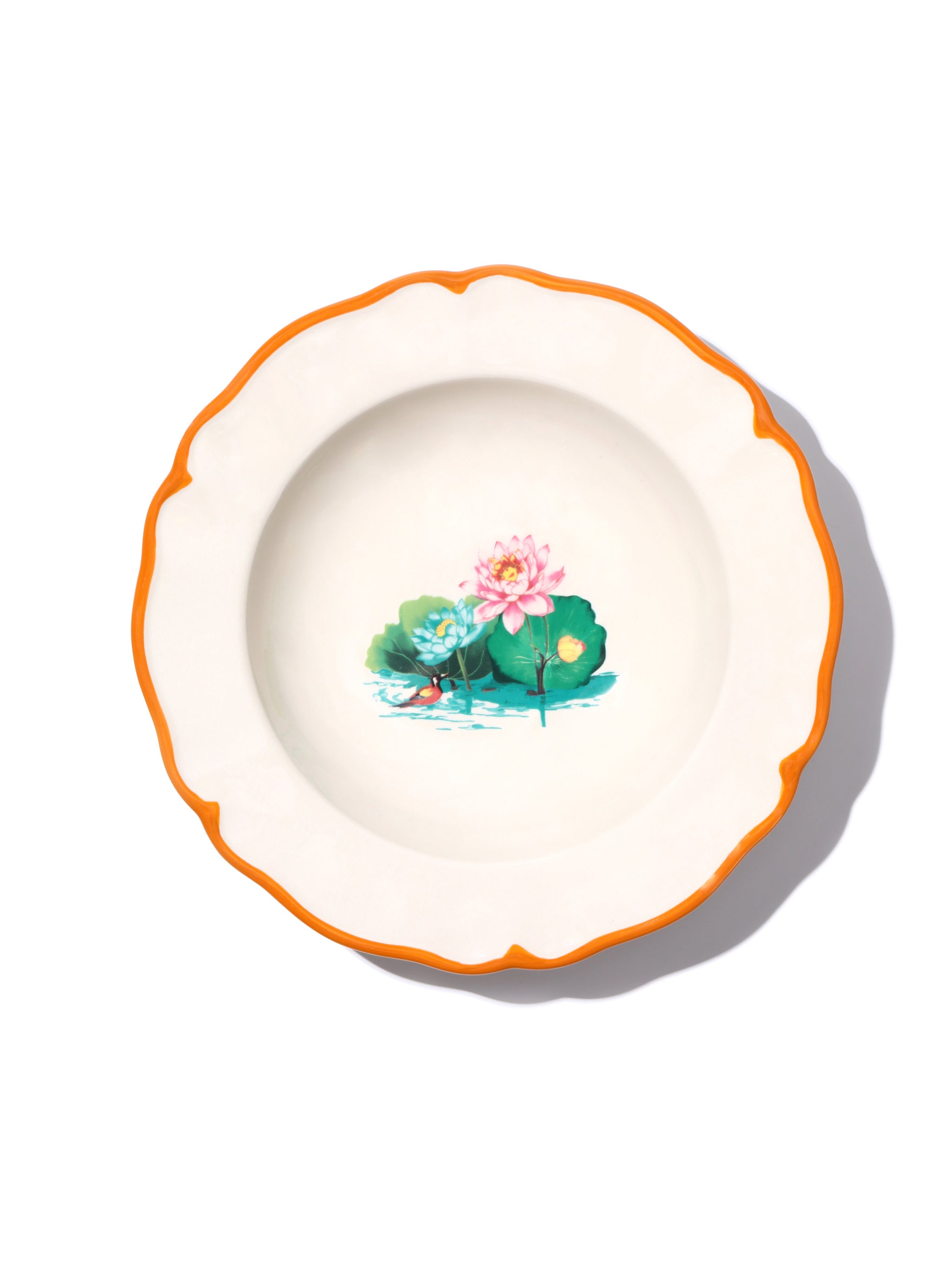 Lotus Pond Deep Plate, 9 Inch