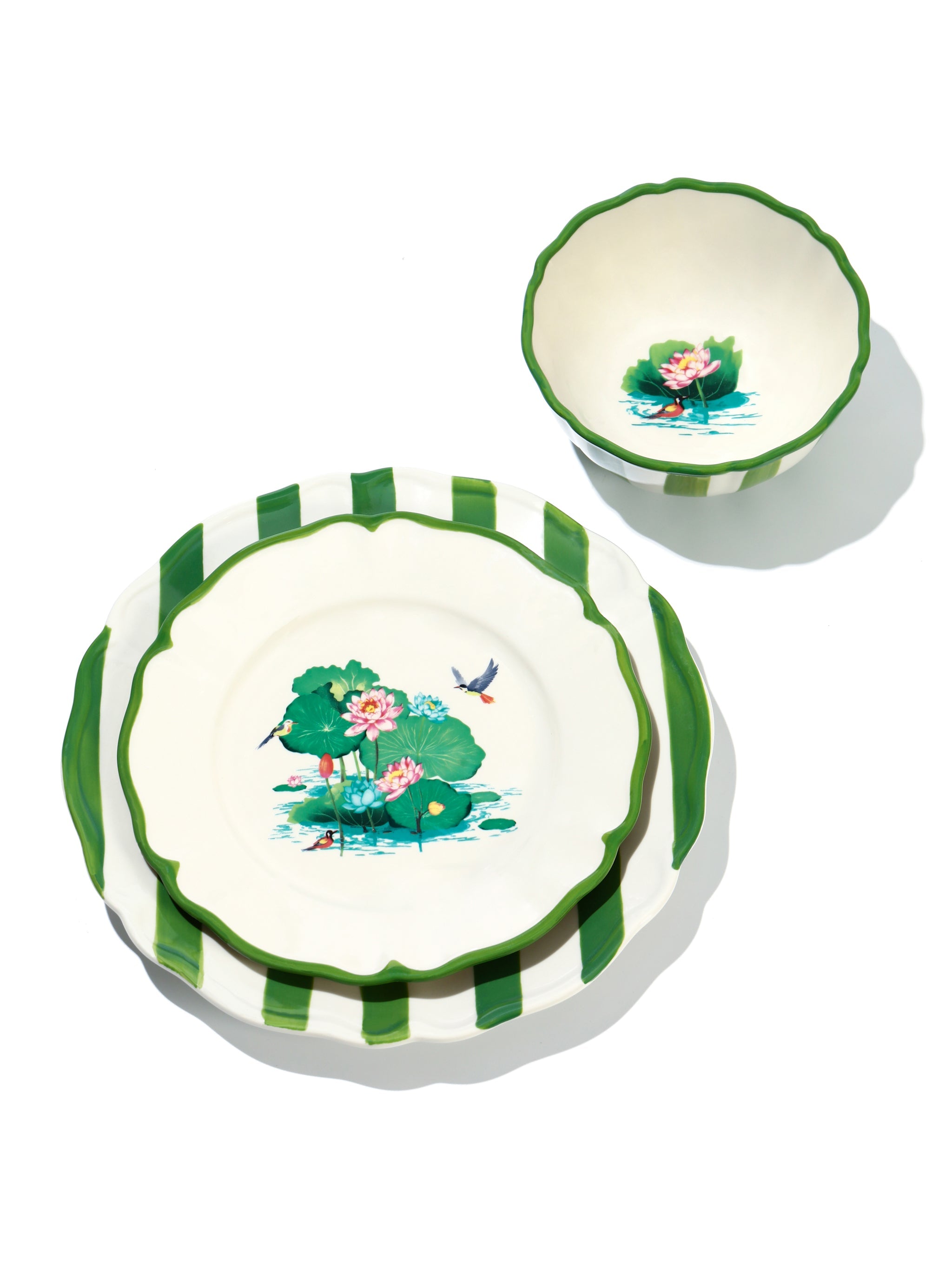 Lotus Pond Bowl, Green, 6 Inch