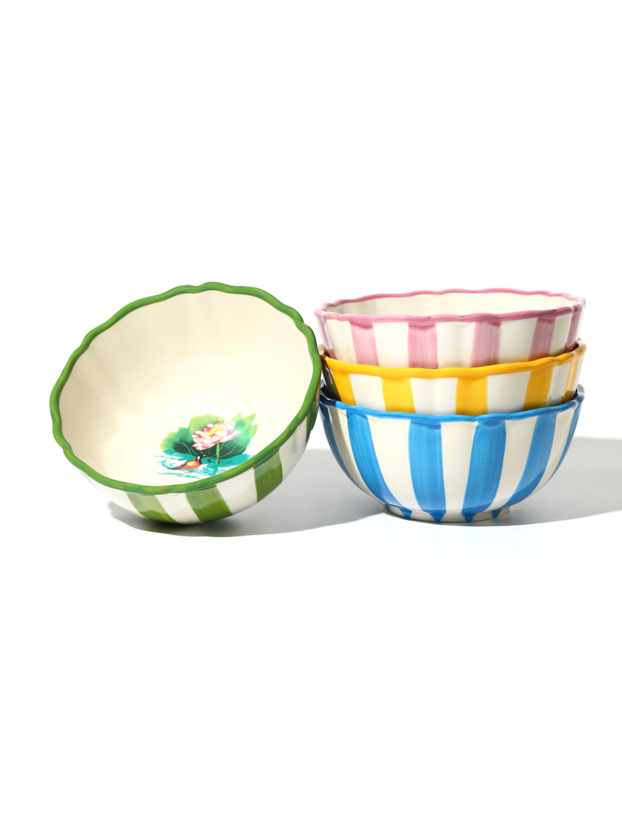 Lotus Pond Bowl, Green, 6 Inch